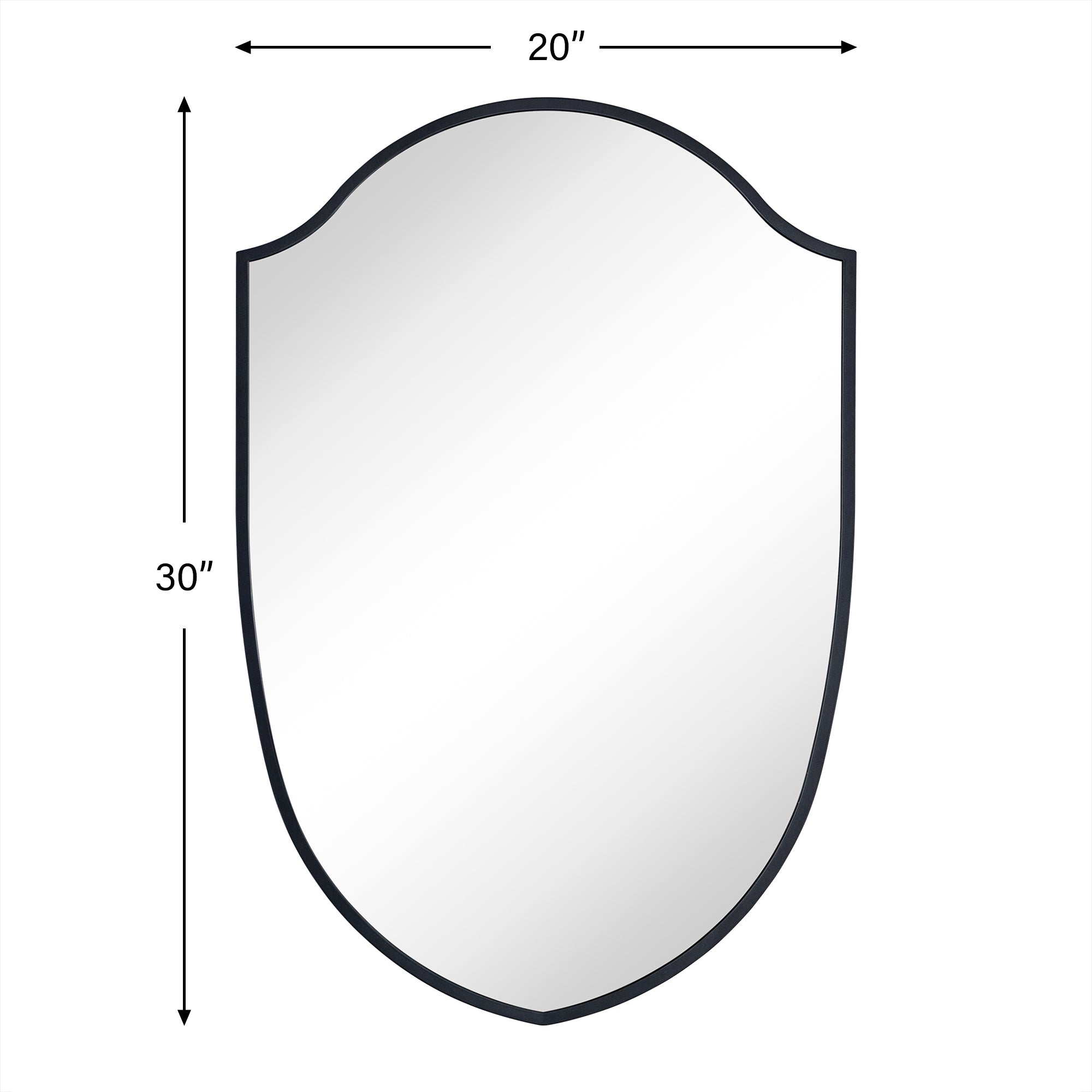 TEHOME Irregular Arched Metal Bathroom Mirror Accent Asymmetrical Mirror for Bathroom Vanity, Dresser, Mantel or Bedroom