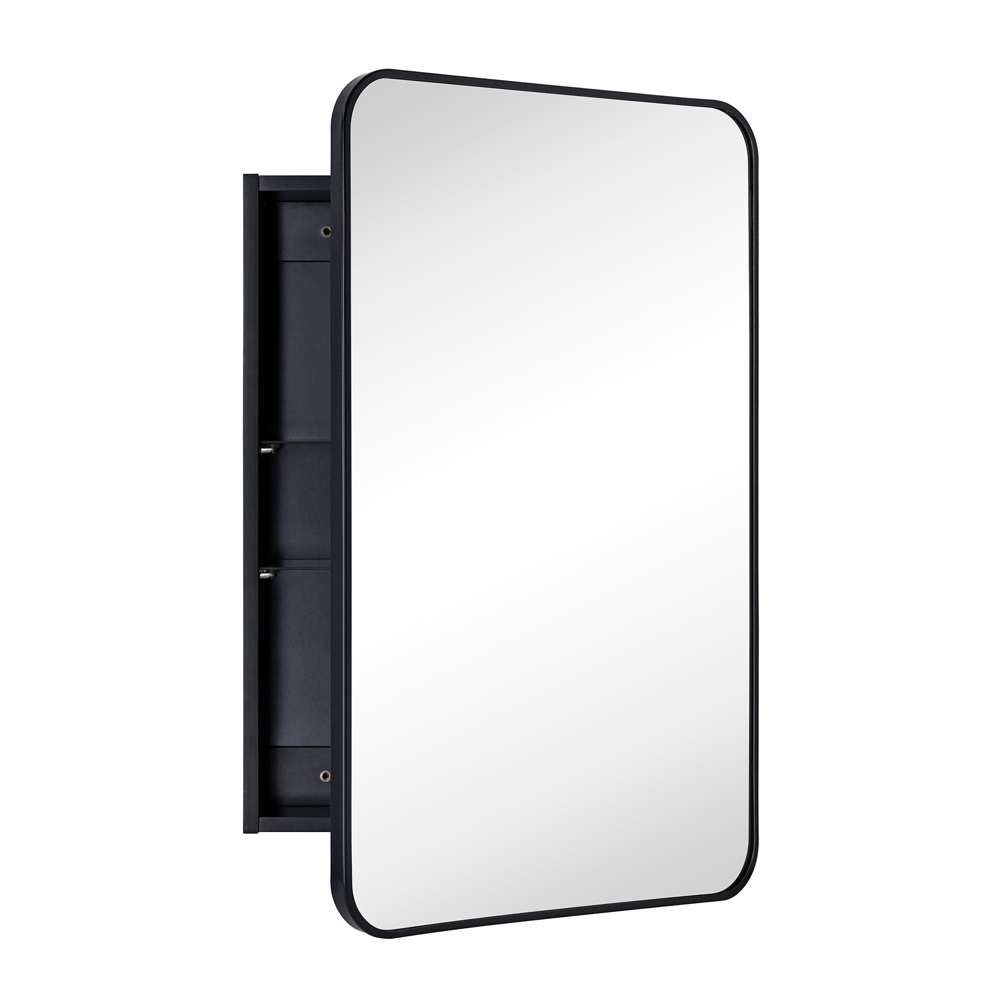 Garnes Rectangular Recessed or Surface Mount Metal Framed Medicine Cabinet with Mirror