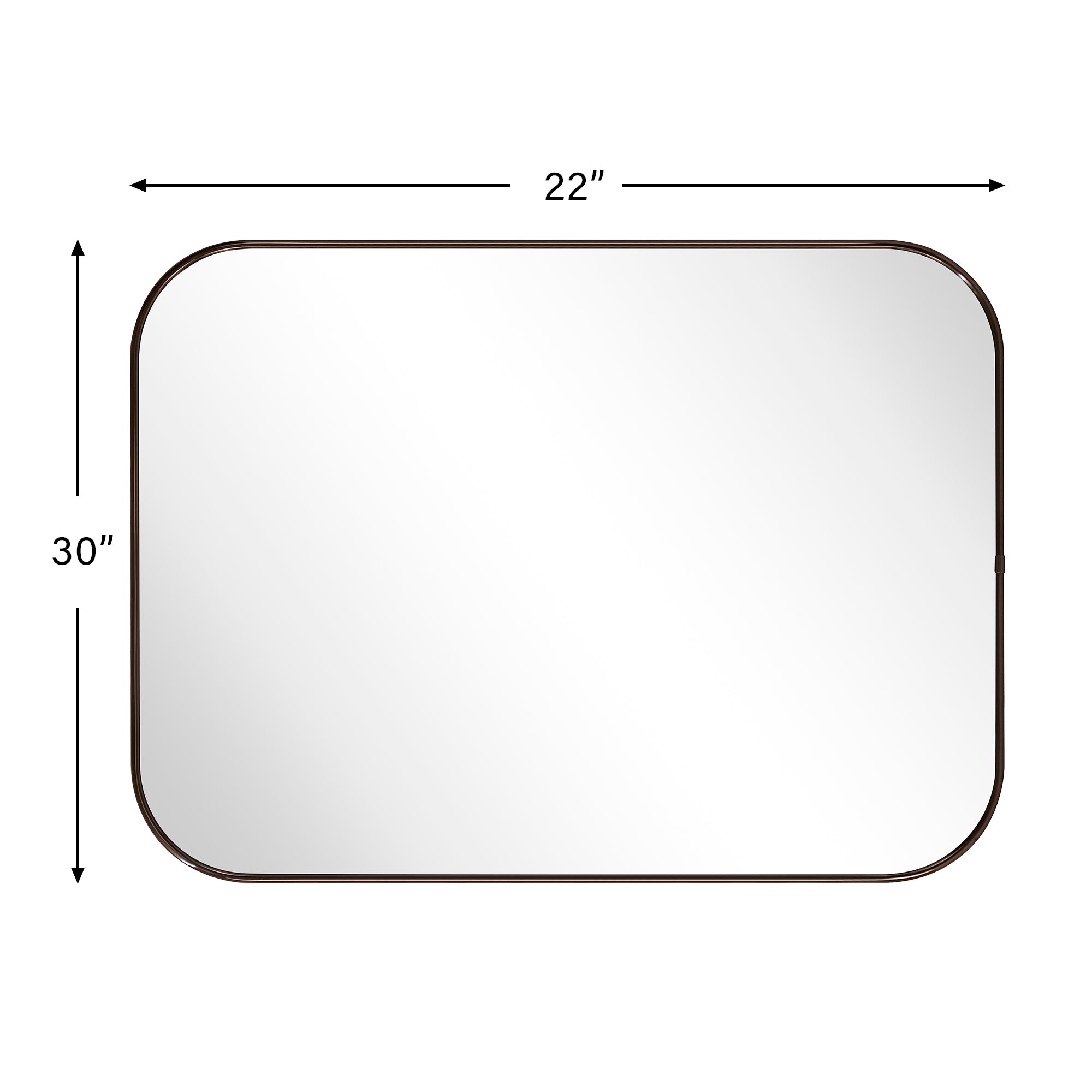 Rounded Rectangular Framed Wall Mounted Bathroom Vanity Mirror