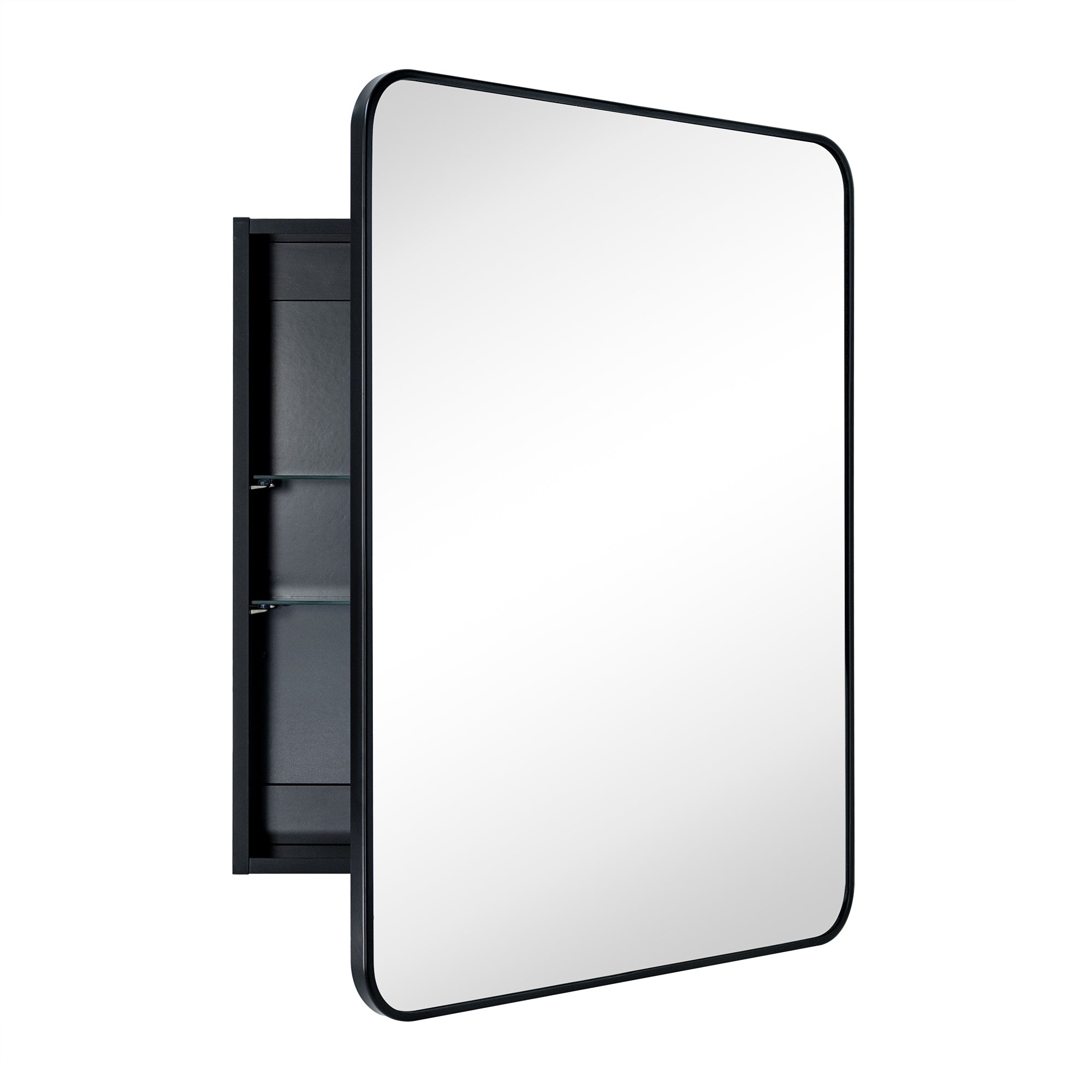 Garnes Rectangular Recessed or Surface Mount Metal Framed Medicine Cabinet with Mirror