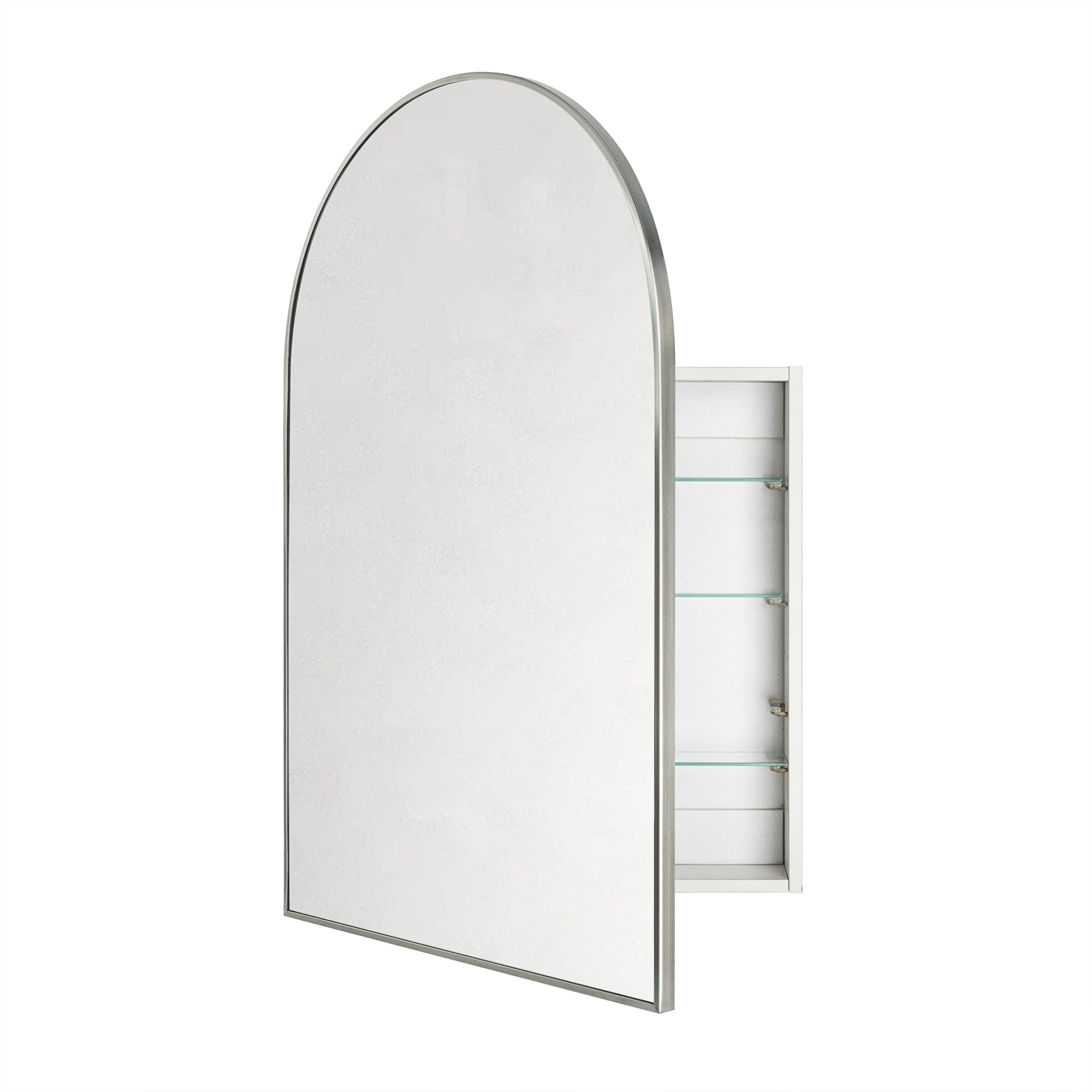 Arched Bathroom Medicine Cabinet with Mirror Recessed and Surface Mount Medicine Cabinet Mirror