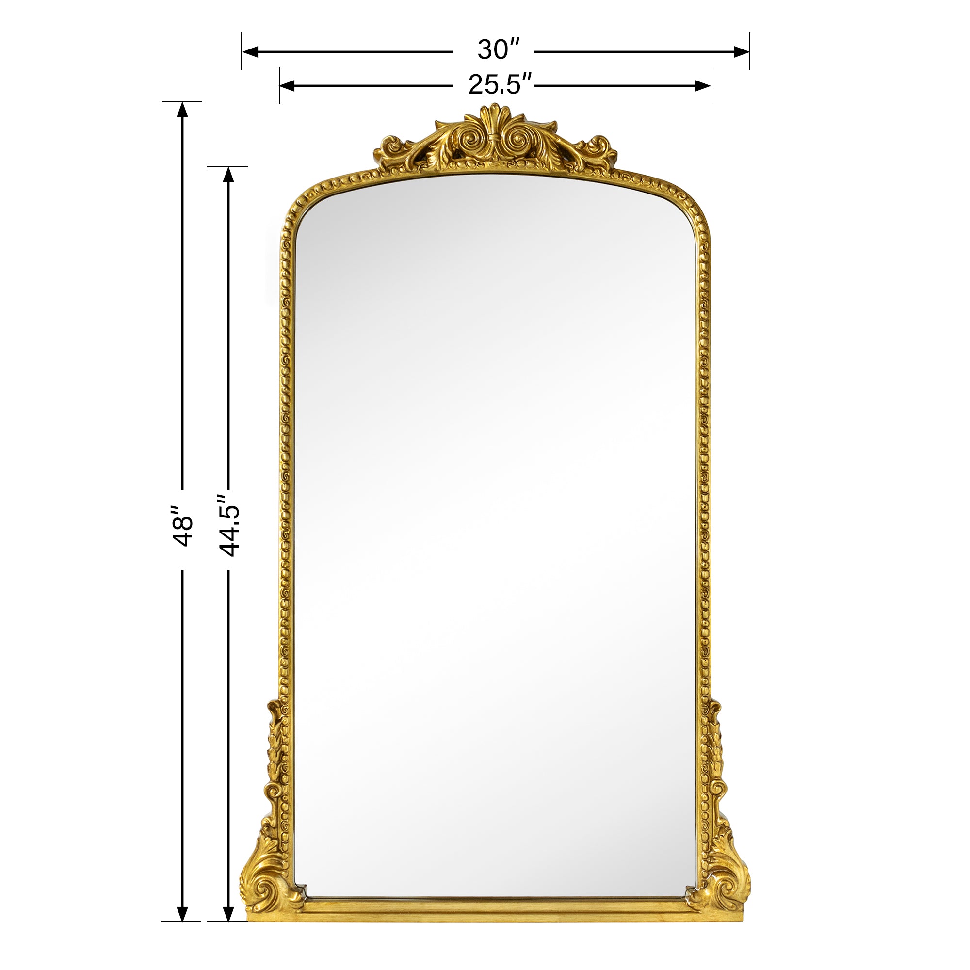 Arched Framed Wall Mounted Bathroom Vanity Mirror