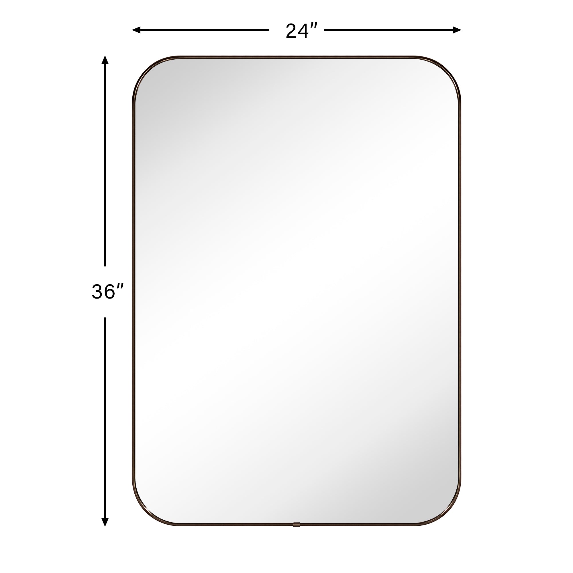 Rounded Rectangular Framed Wall Mounted Bathroom Vanity Mirror