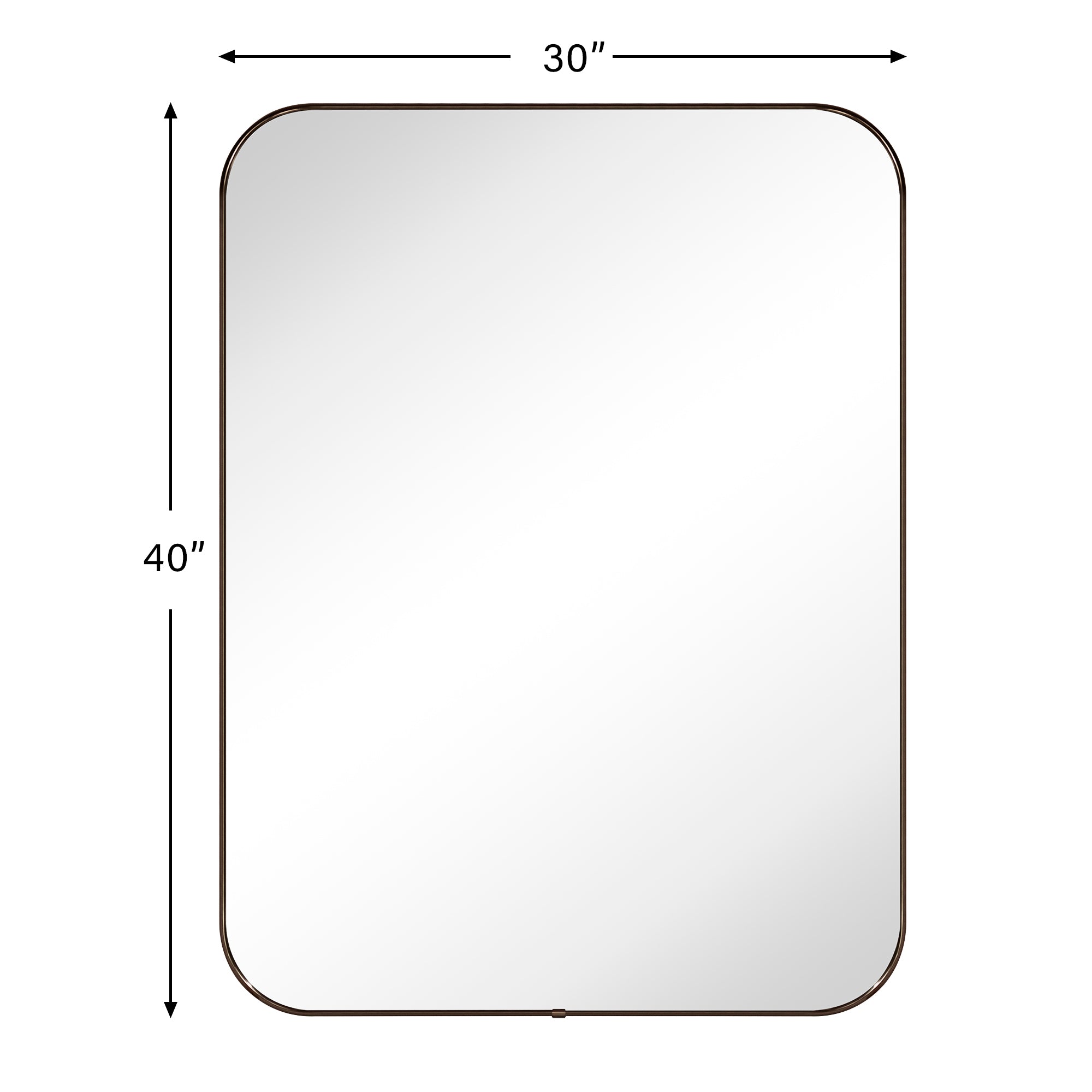 Rounded Rectangular Framed Wall Mounted Bathroom Vanity Mirror