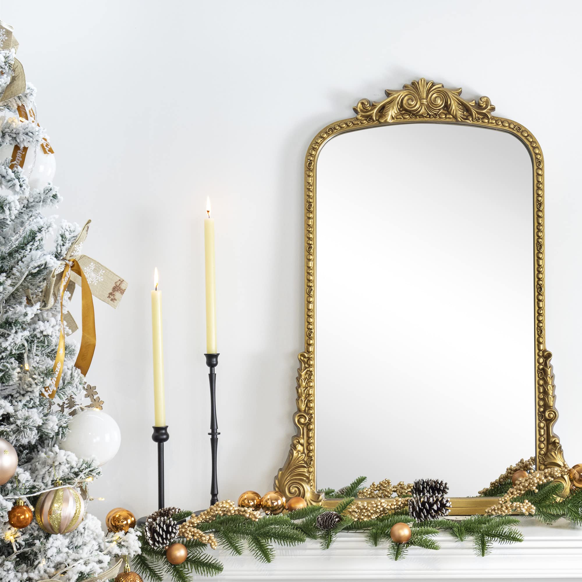 Arched Framed Wall Mounted Bathroom Vanity Mirror