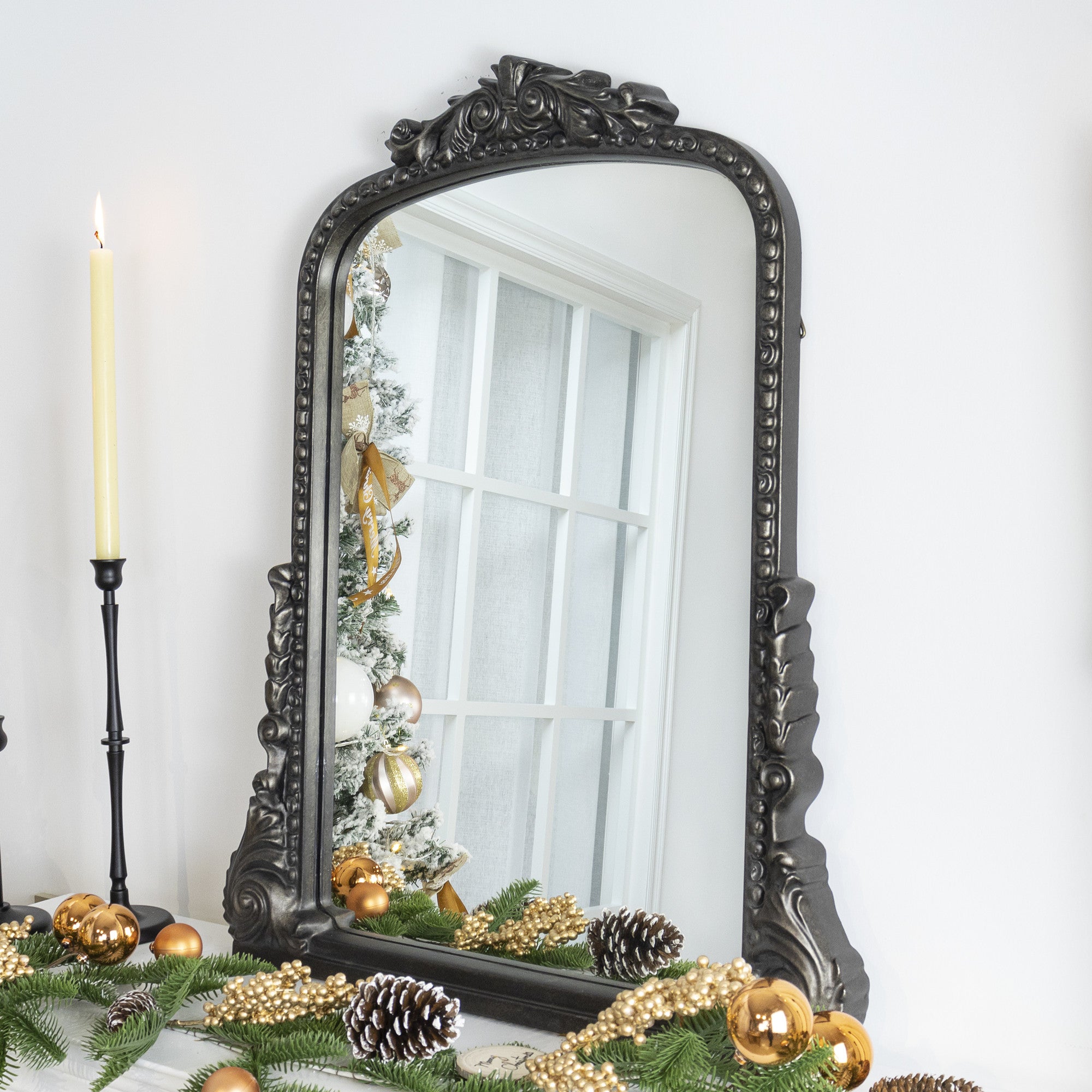 Arched Framed Wall Mounted Bathroom Vanity Mirror