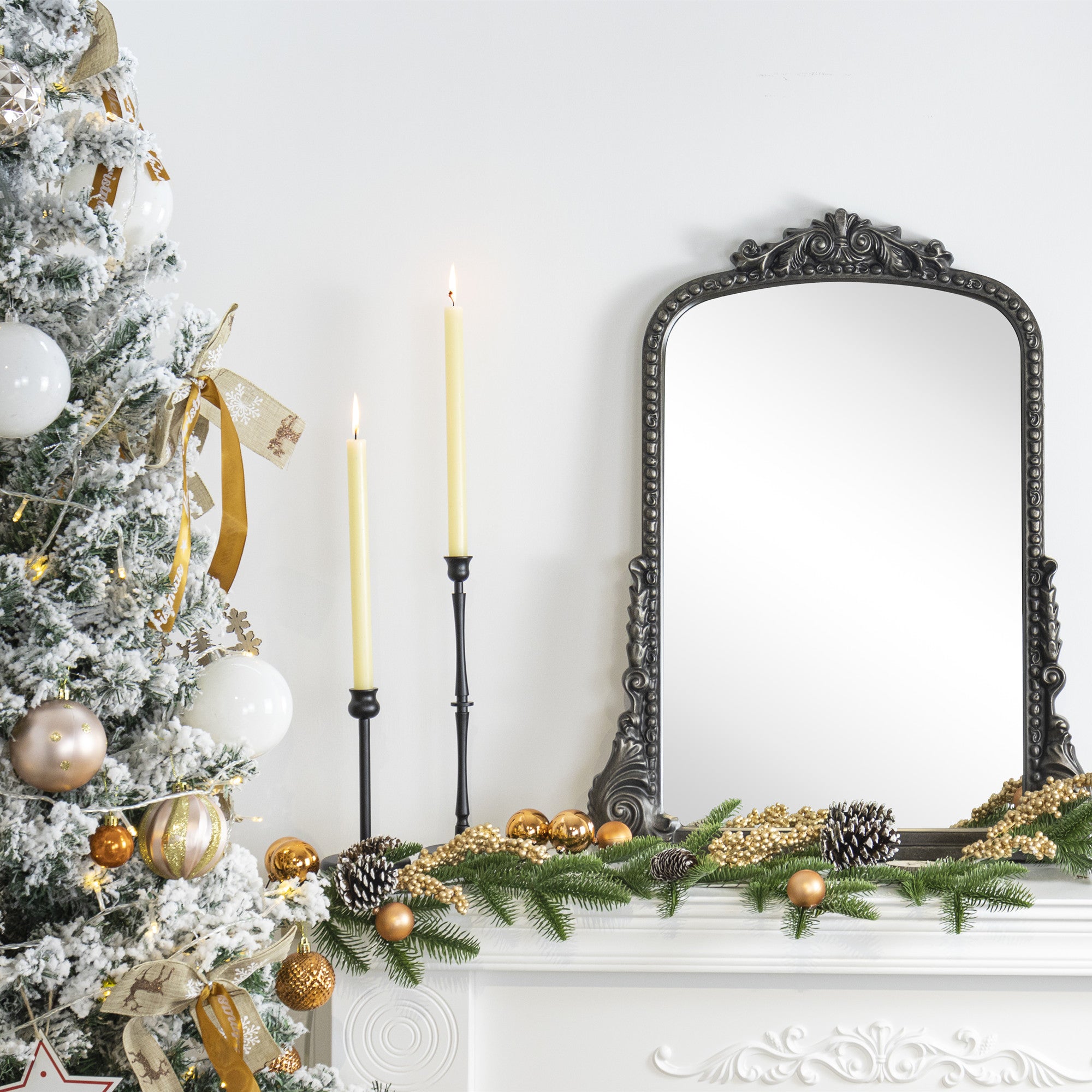 Arched Framed Wall Mounted Bathroom Vanity Mirror