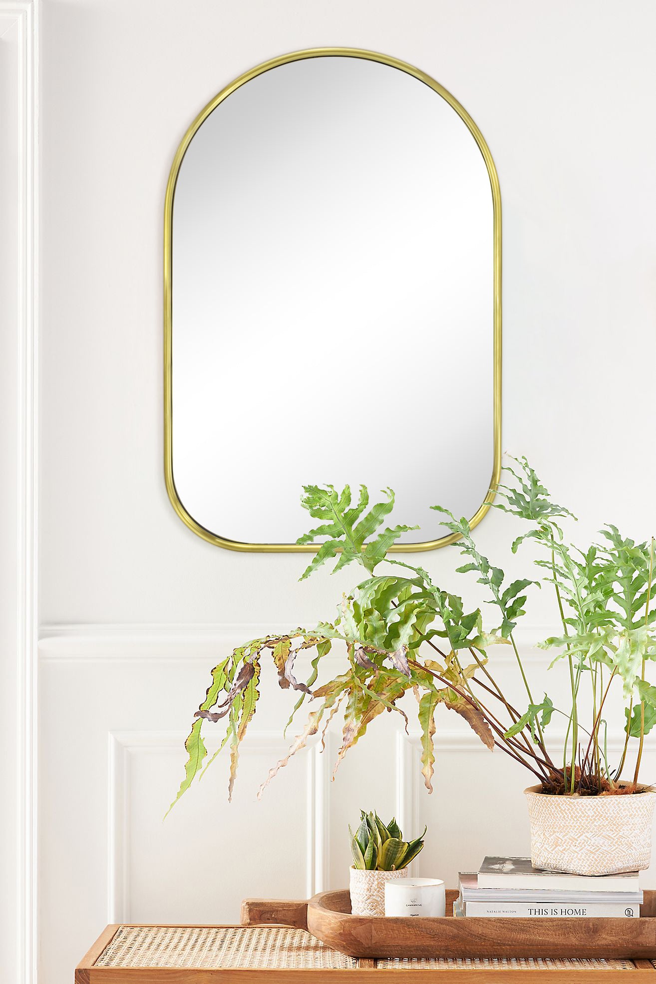 Arched Framed Wall Mounted Bathroom Vanity Mirror