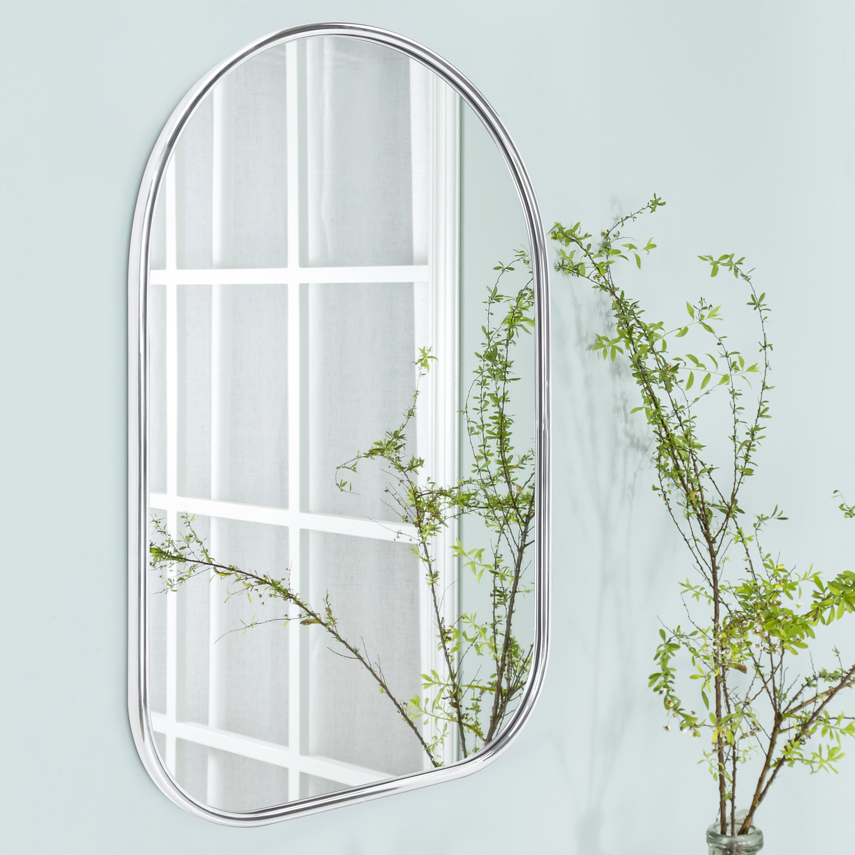 Arched Framed Wall Mounted Bathroom Vanity Mirror