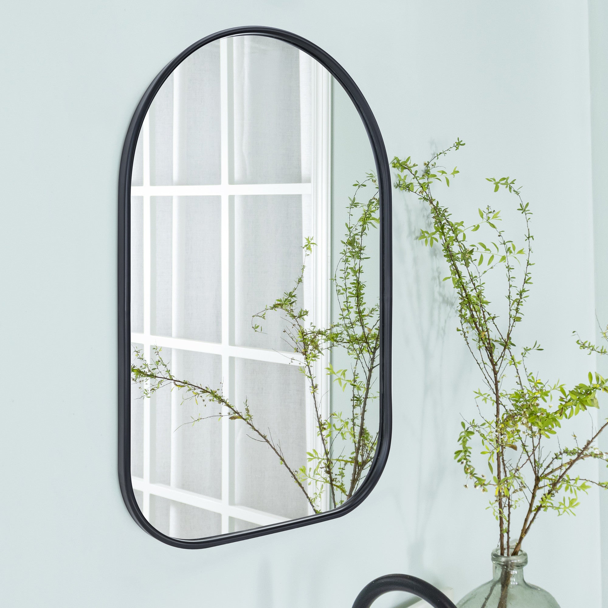 Arched Framed Wall Mounted Bathroom Vanity Mirror