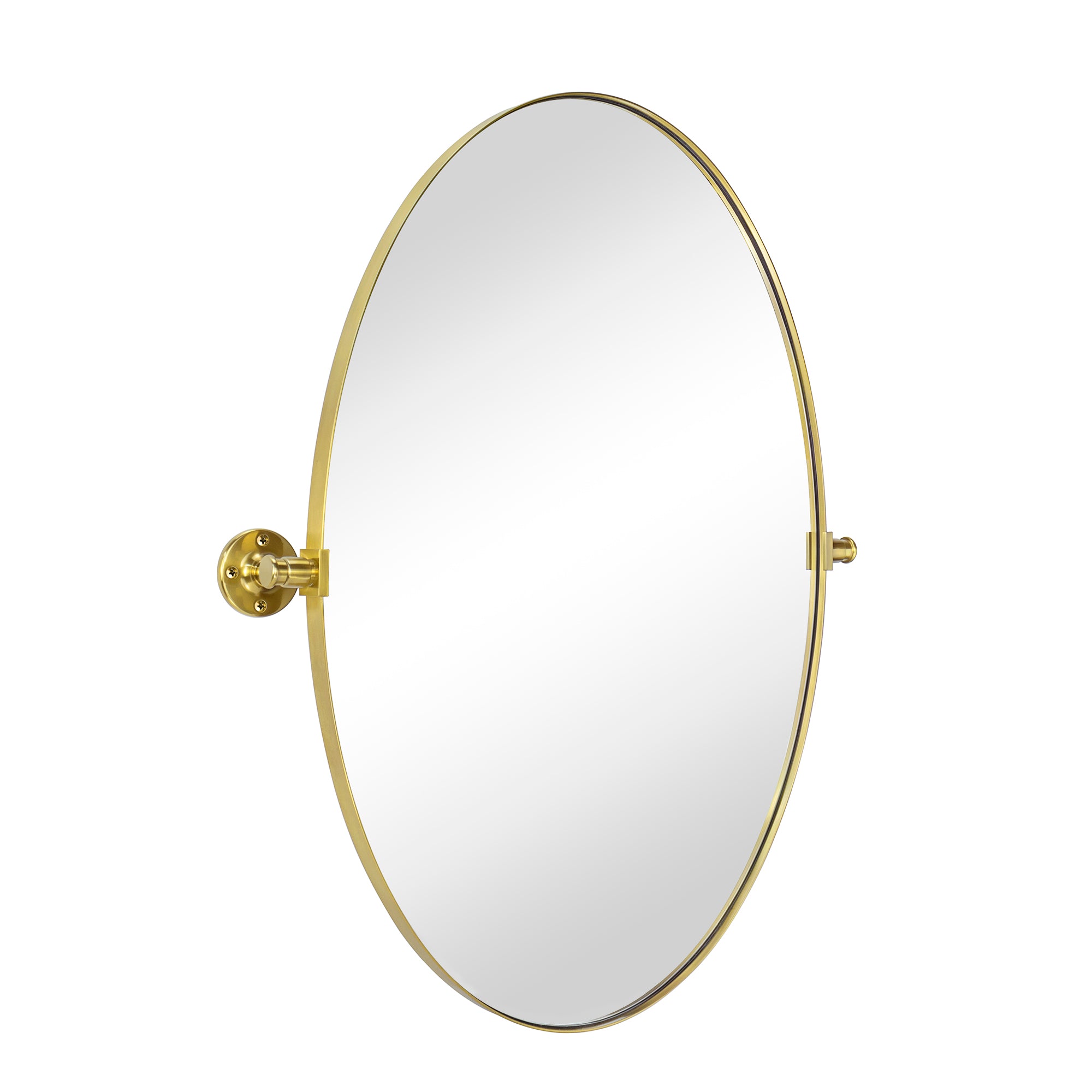 Pivoting Oval Mirror Tilt Mirror for Bathroom Swivel Metal Framed Wall Mounted Bathroom Vanity Mirror