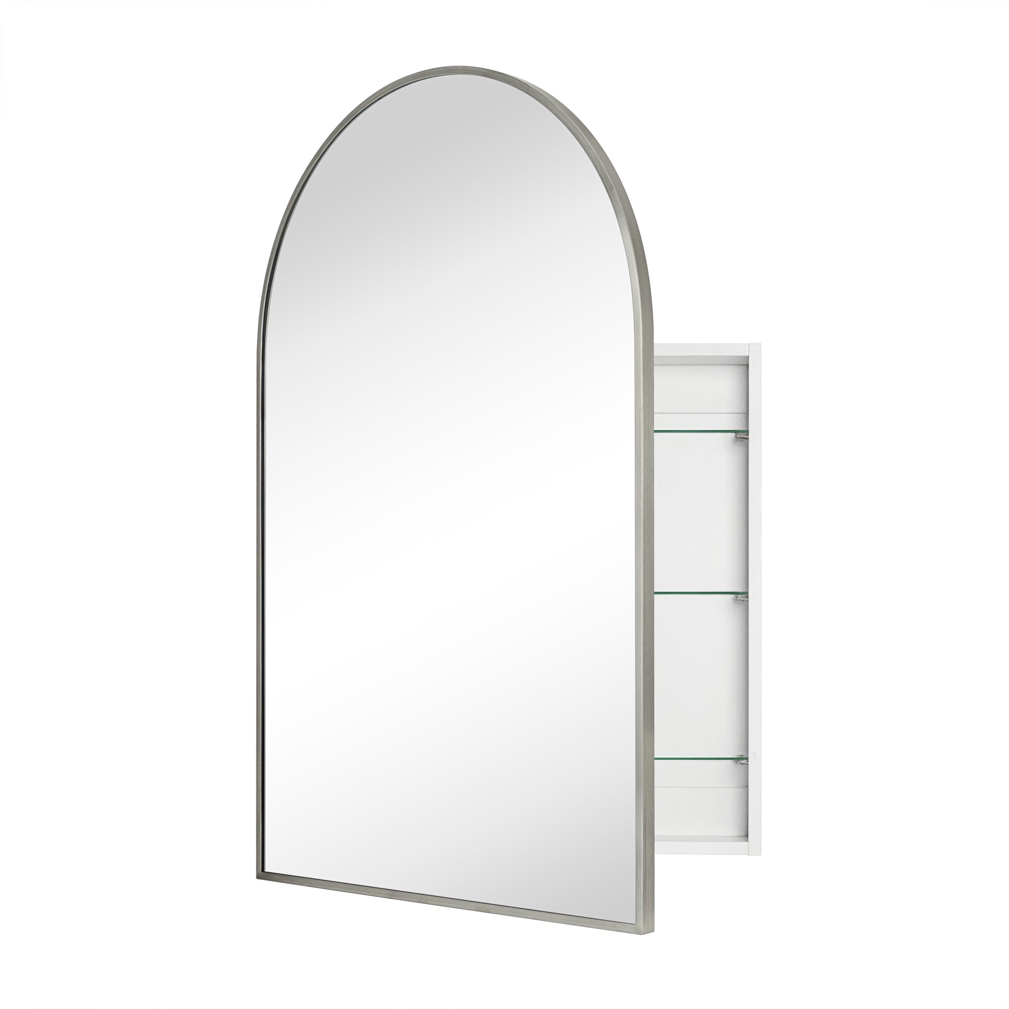 Arched Bathroom Medicine Cabinet with Mirror Recessed and Surface Mount Medicine Cabinet Mirror