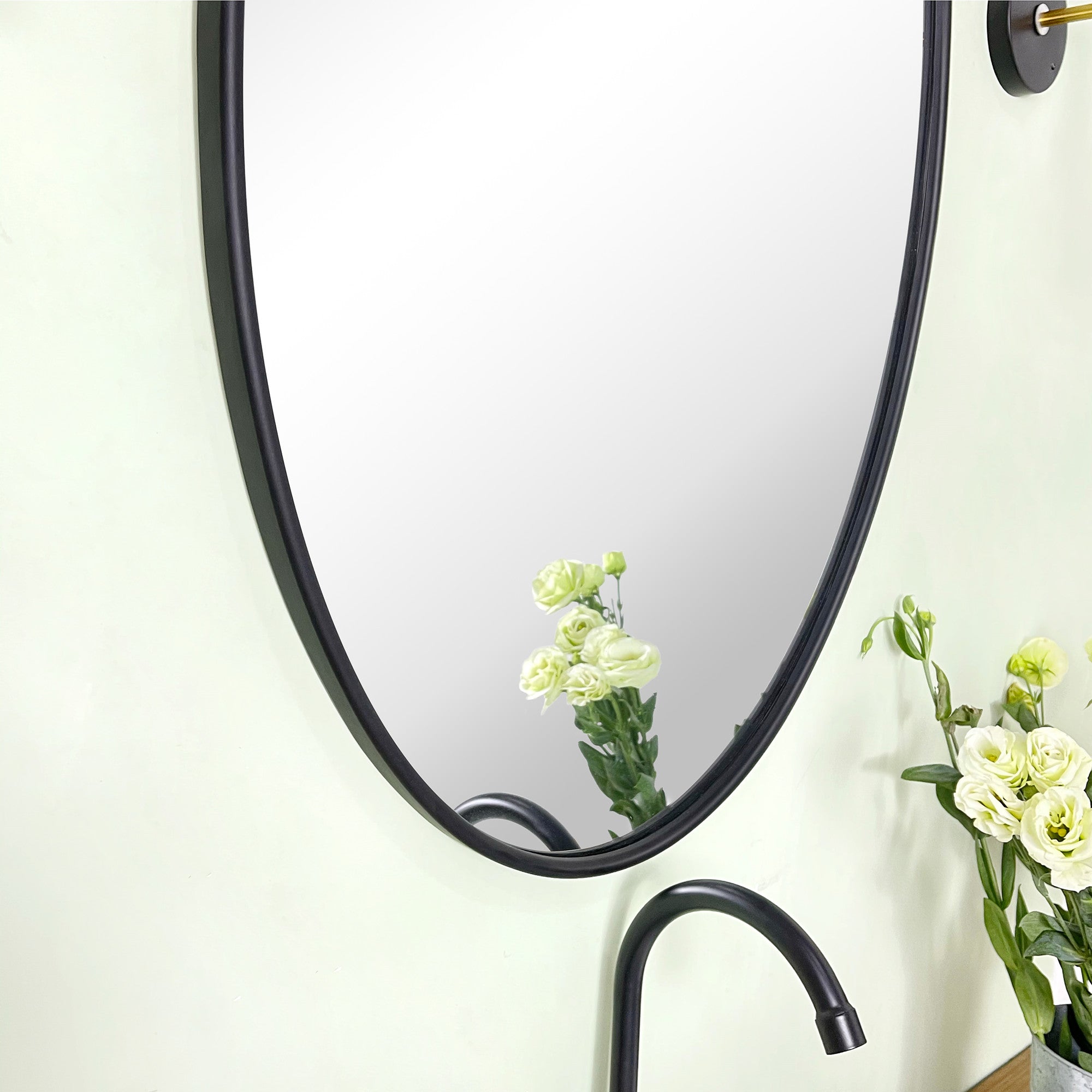 Pivot Oval Metal Framed Wall Mounted Bathroom Vanity Mirror