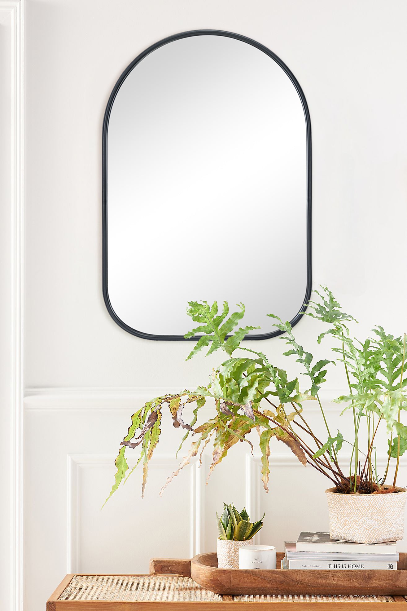 Arched Framed Wall Mounted Bathroom Vanity Mirror