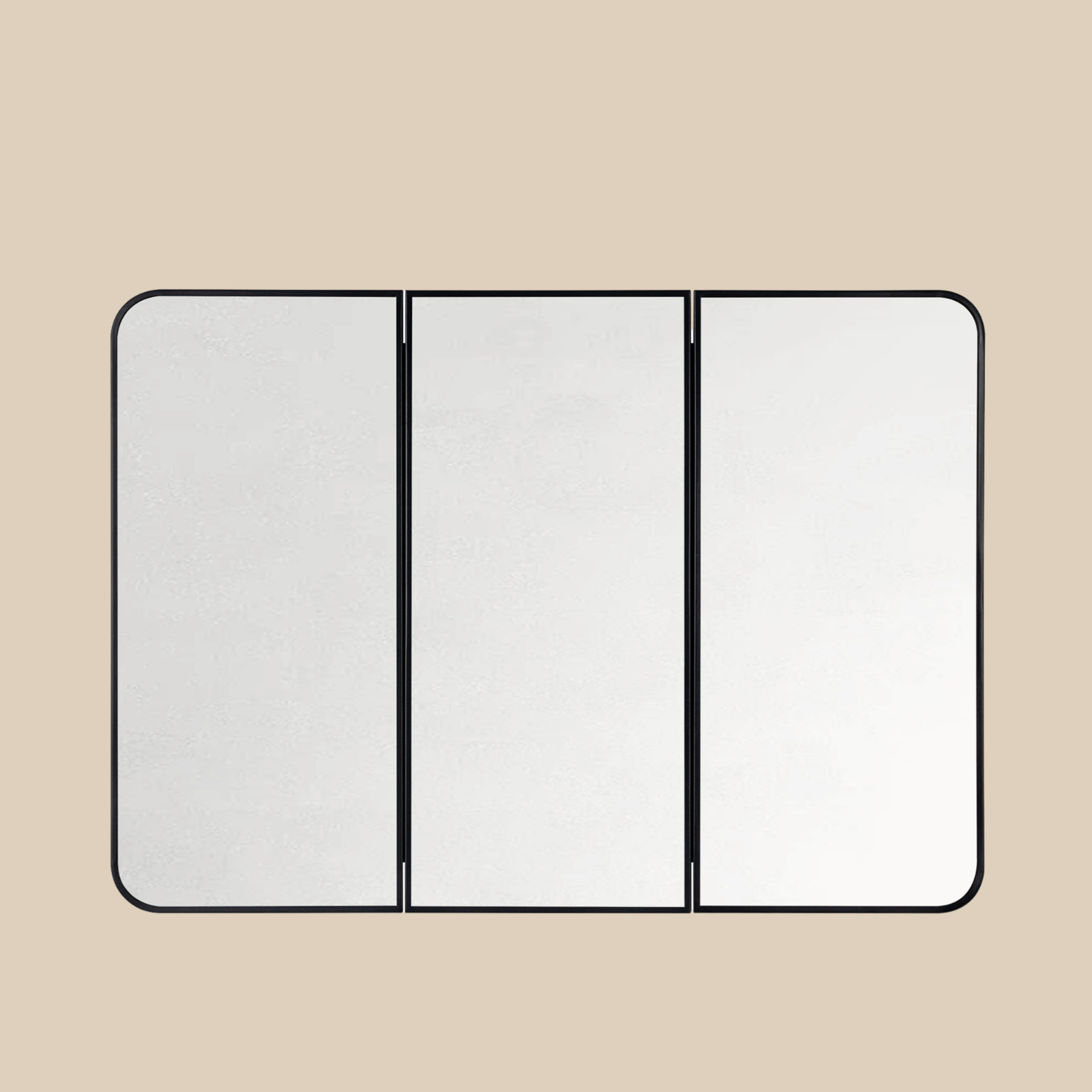 Haven Modern Rectangle Triple Door Recessed and Surface Mount Bathroom Medicine Cabinet with Mirrors