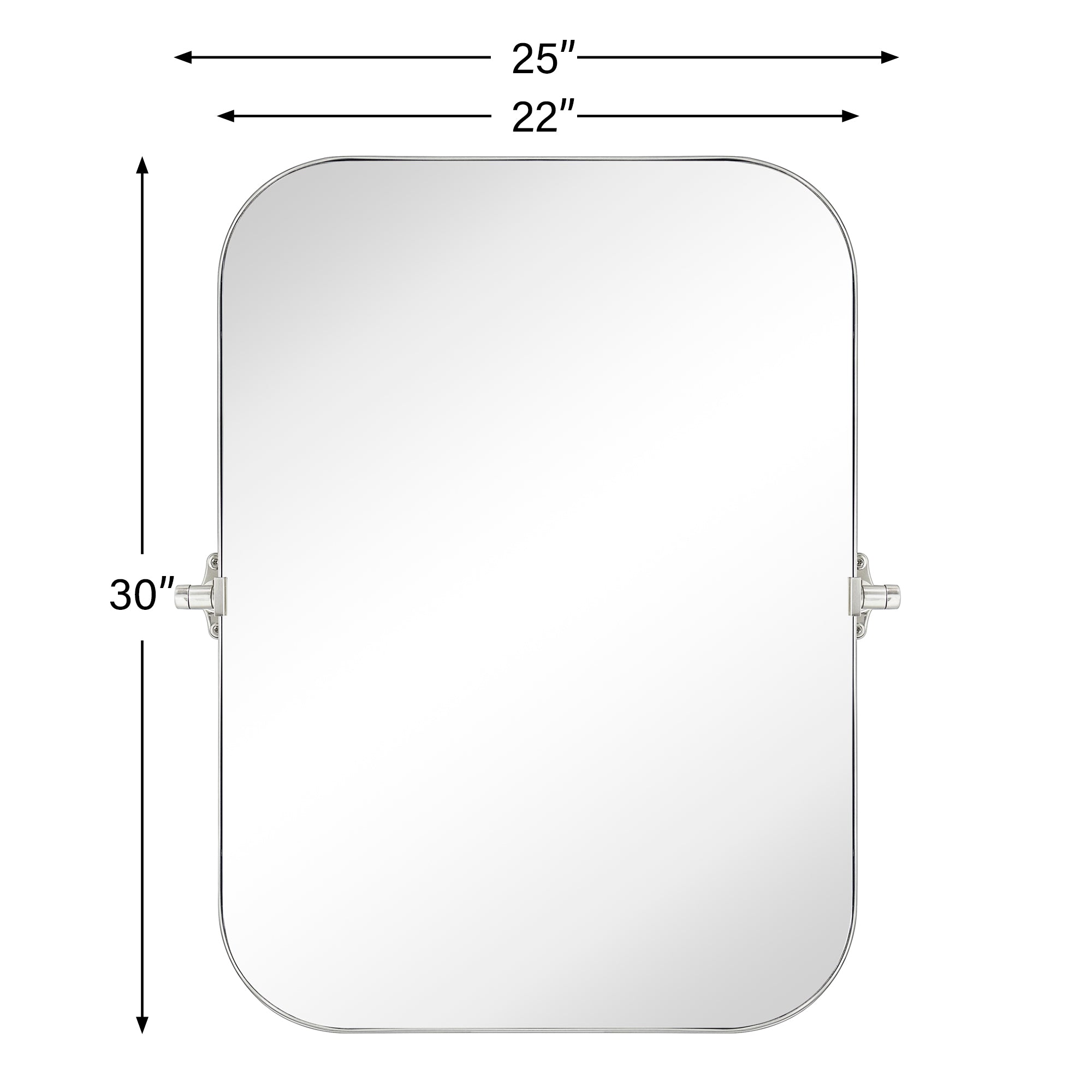 Rectangular Stainless Steel Framed Pivoting Wall Mounted Bathroom Vanity Mirror