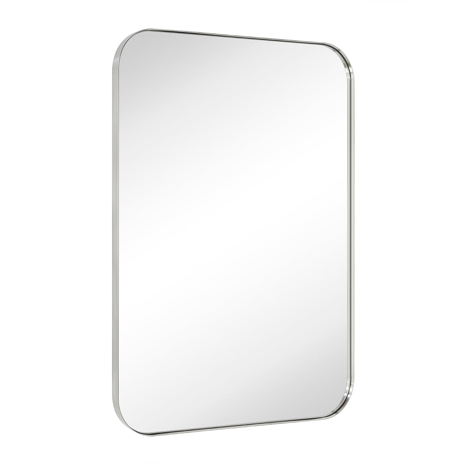 Rectangular Stainless Steel Framed Wall Mounted Bathroom Vanity Mirror