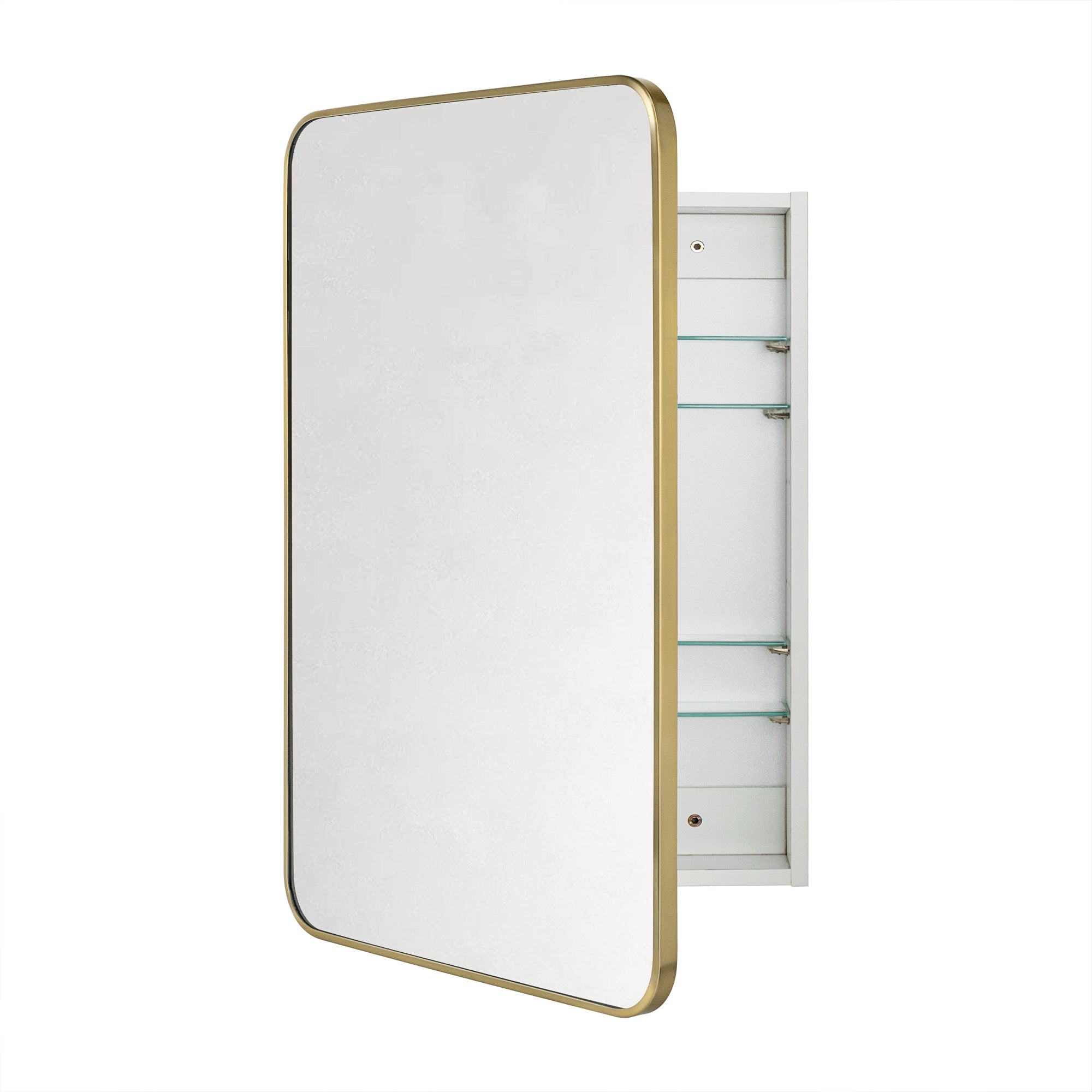Garnes Rectangular Recessed or Surface Mount Metal Framed Medicine Cabinet with Mirror