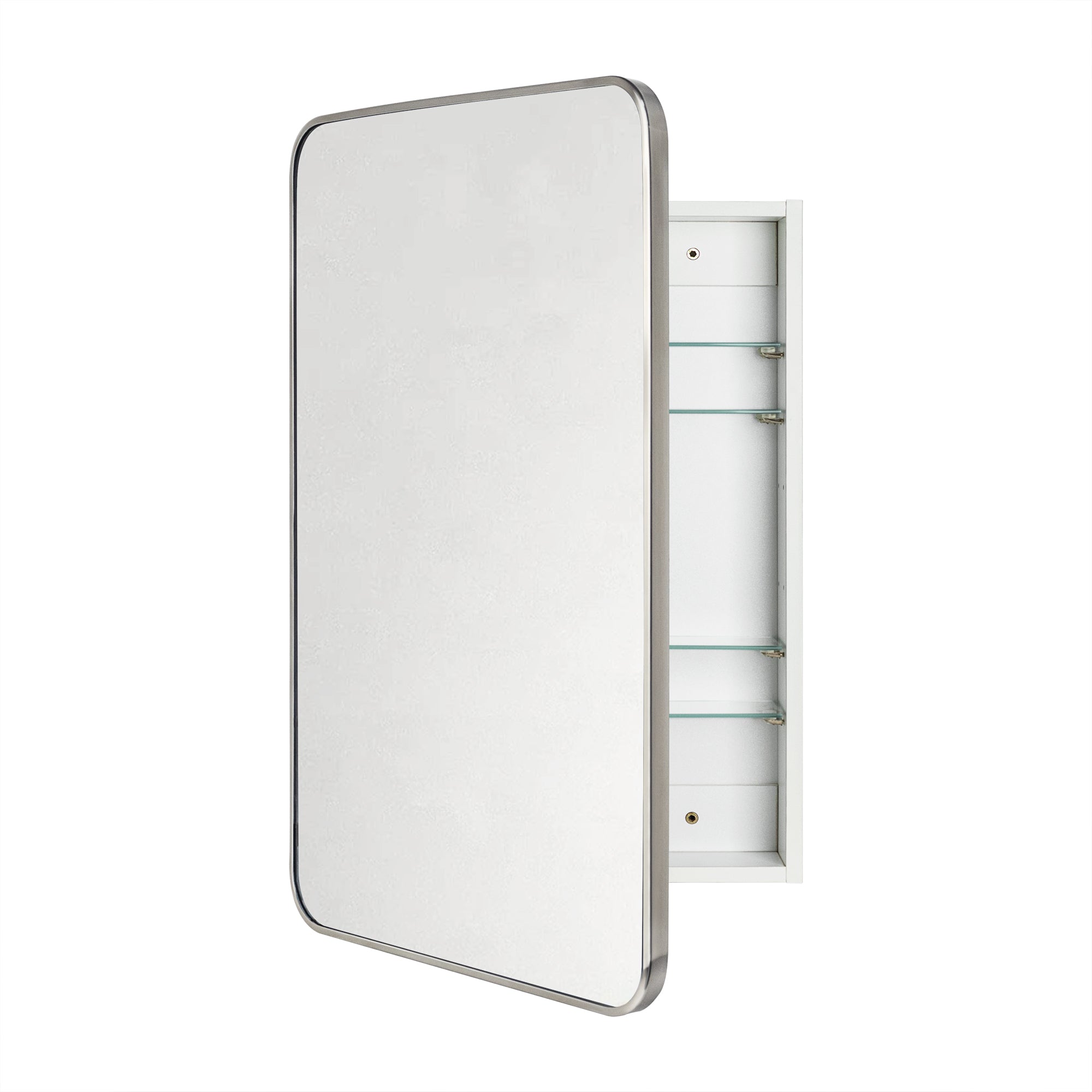 Garnes Rectangular Recessed or Surface Mount Metal Framed Medicine Cabinet with Mirror
