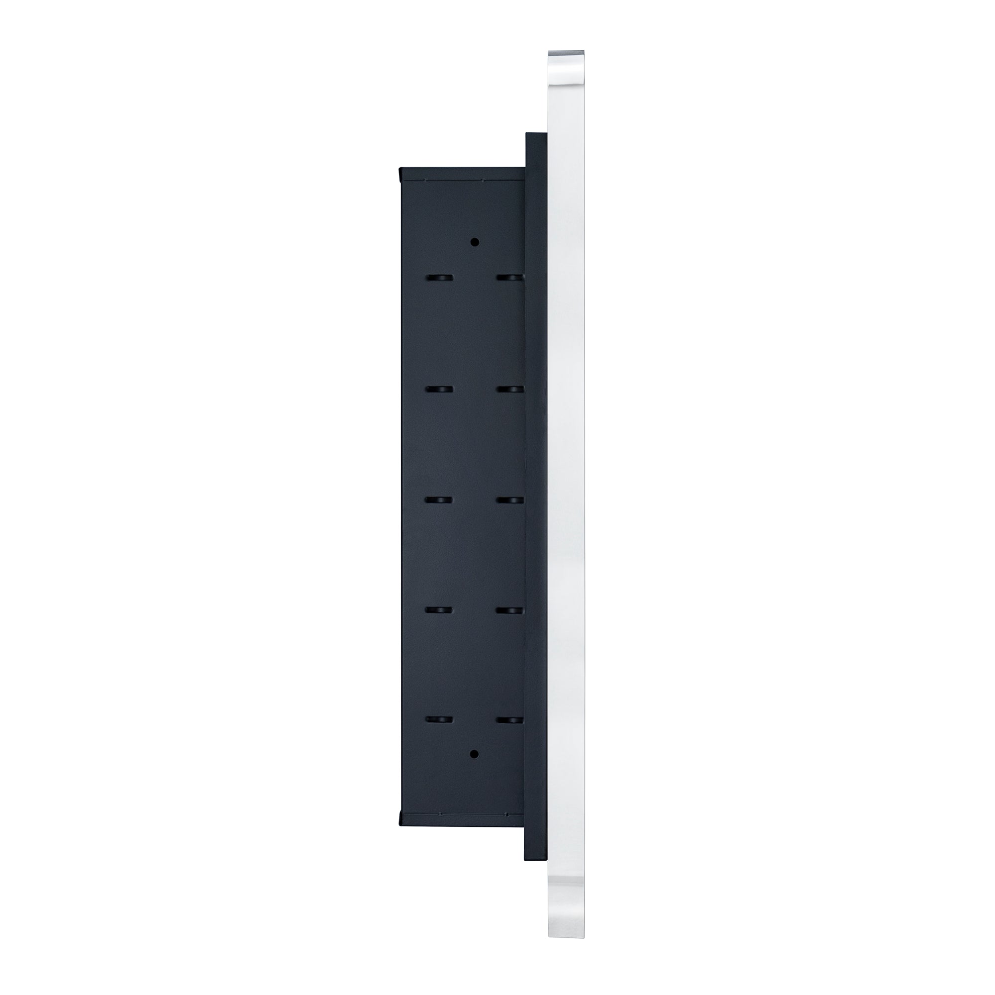 Rounded Rectangular Stainless Steel Recessed Framed Medicine Cabinet with Mirror
