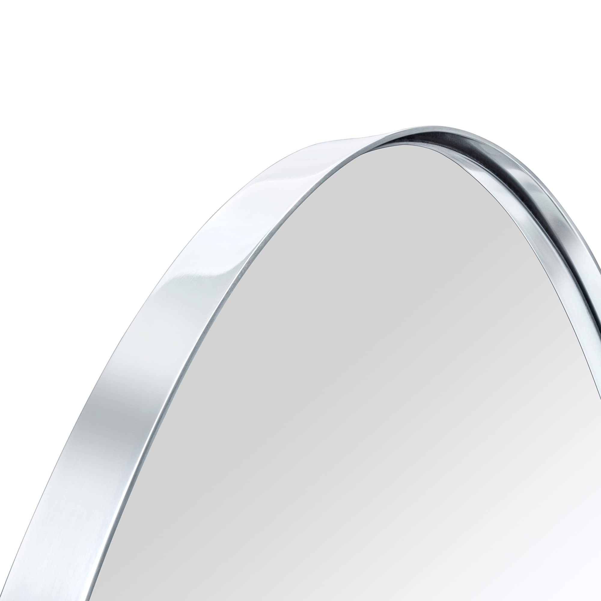 Oval Pill Shape Metal Framed Recessed Medicine Cabinet with Mirror