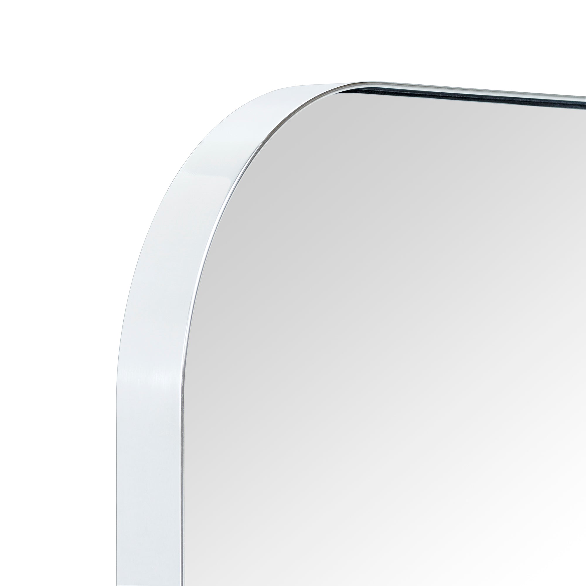 Rectangular Stainless Steel Framed Wall Mounted Bathroom Vanity Mirror