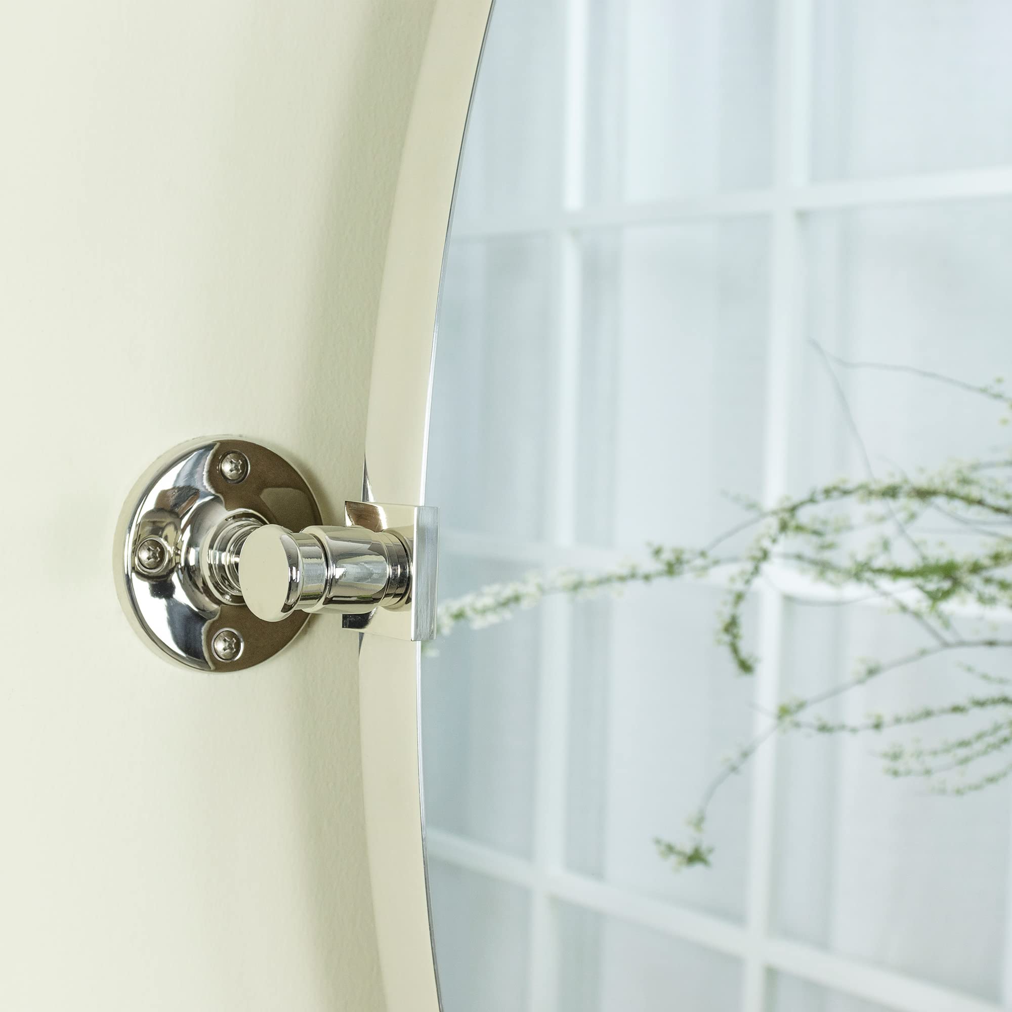Pivoting Oval Mirror Tilt Mirror for Bathroom Swivel Metal Framed Wall Mounted Bathroom Vanity Mirror