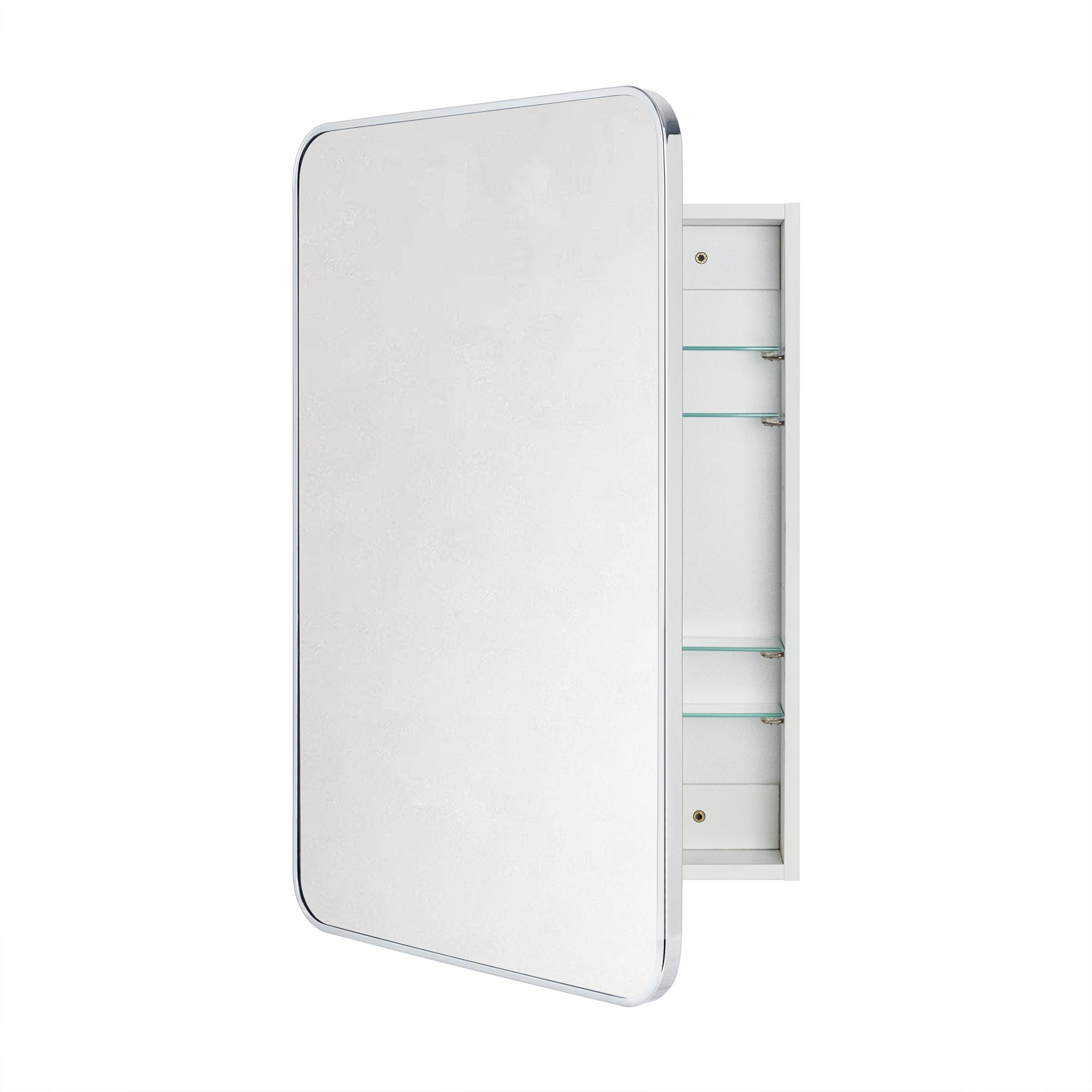 Garnes Rectangular Recessed or Surface Mount Metal Framed Medicine Cabinet with Mirror