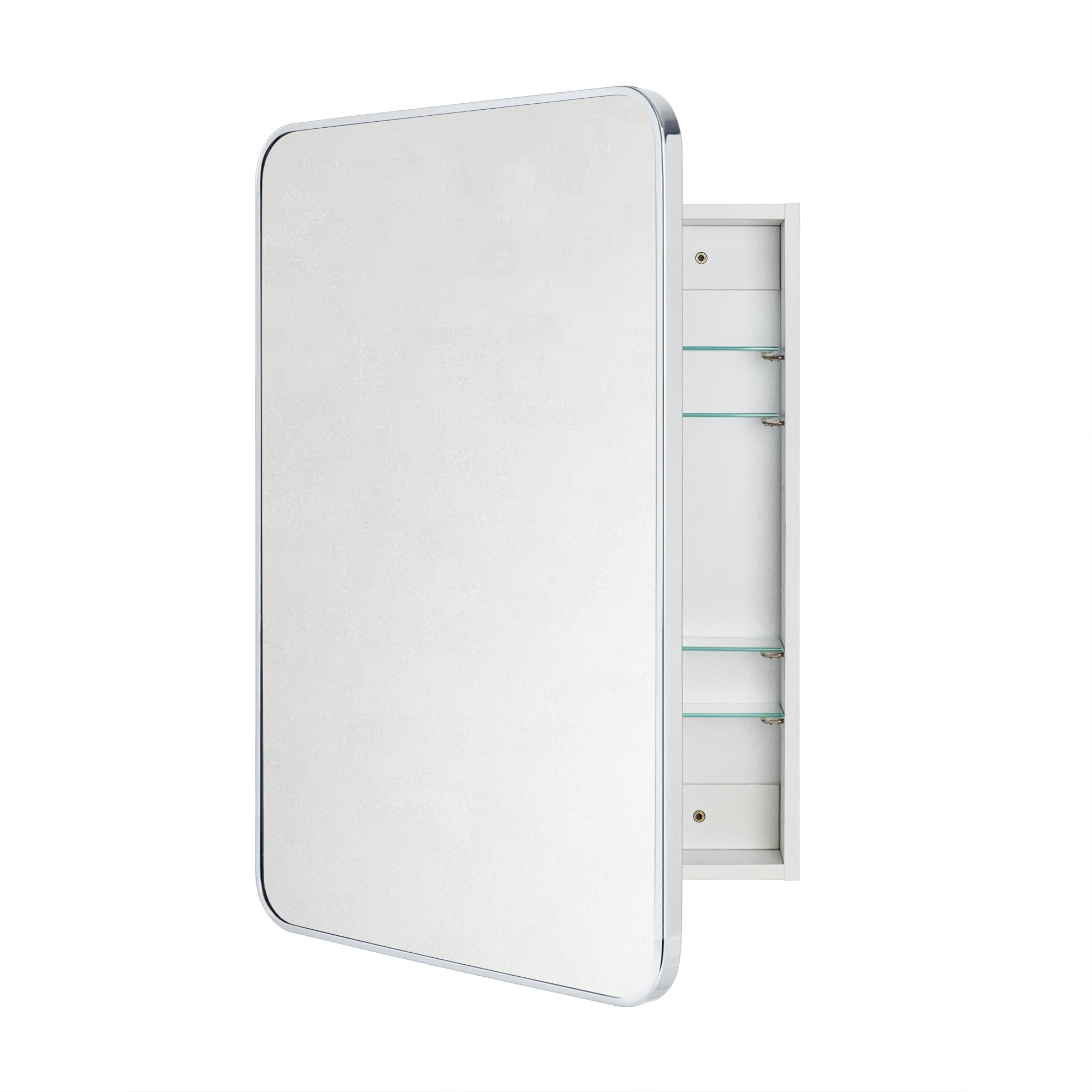 Garnes Rectangular Recessed or Surface Mount Metal Framed Medicine Cabinet with Mirror