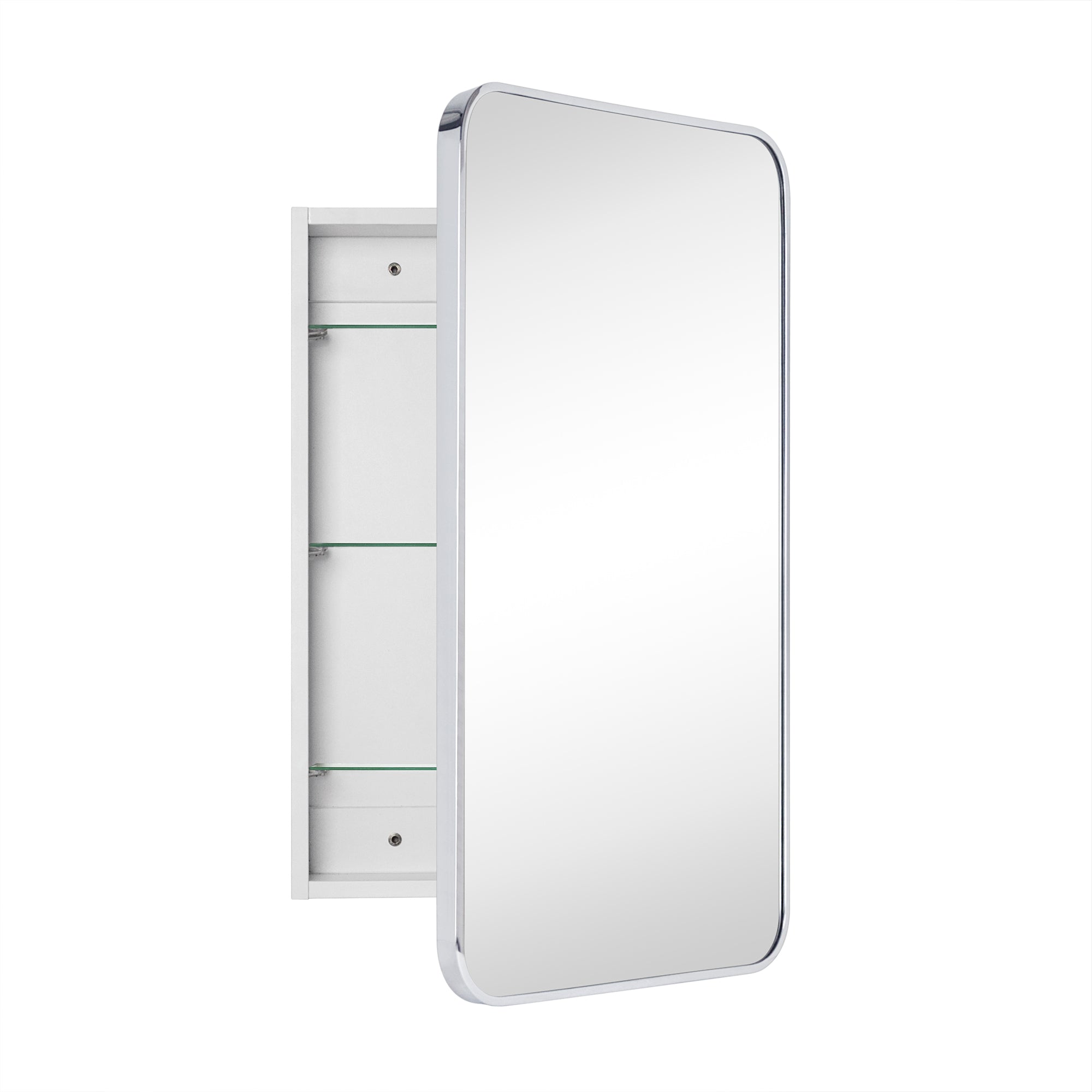 Garnes Rectangular Recessed or Surface Mount Metal Framed Medicine Cabinet with Mirror