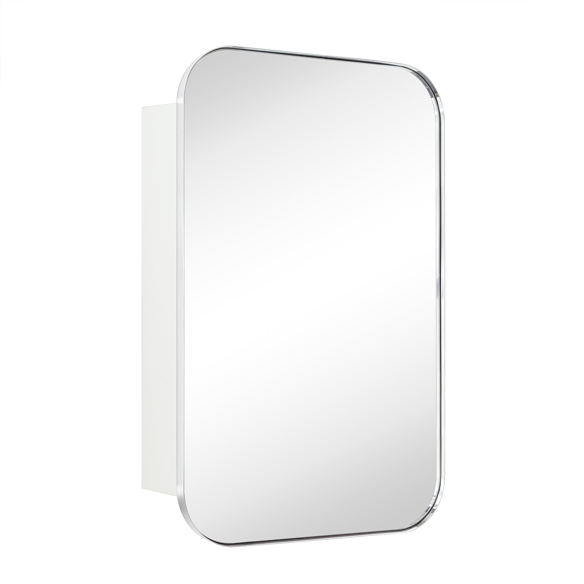 Surface and Recessed Mount Rectangular Stainless Steel Metal Framed Bathroom Medicine Cabinet with Mirror, 22'' W x 30'' H