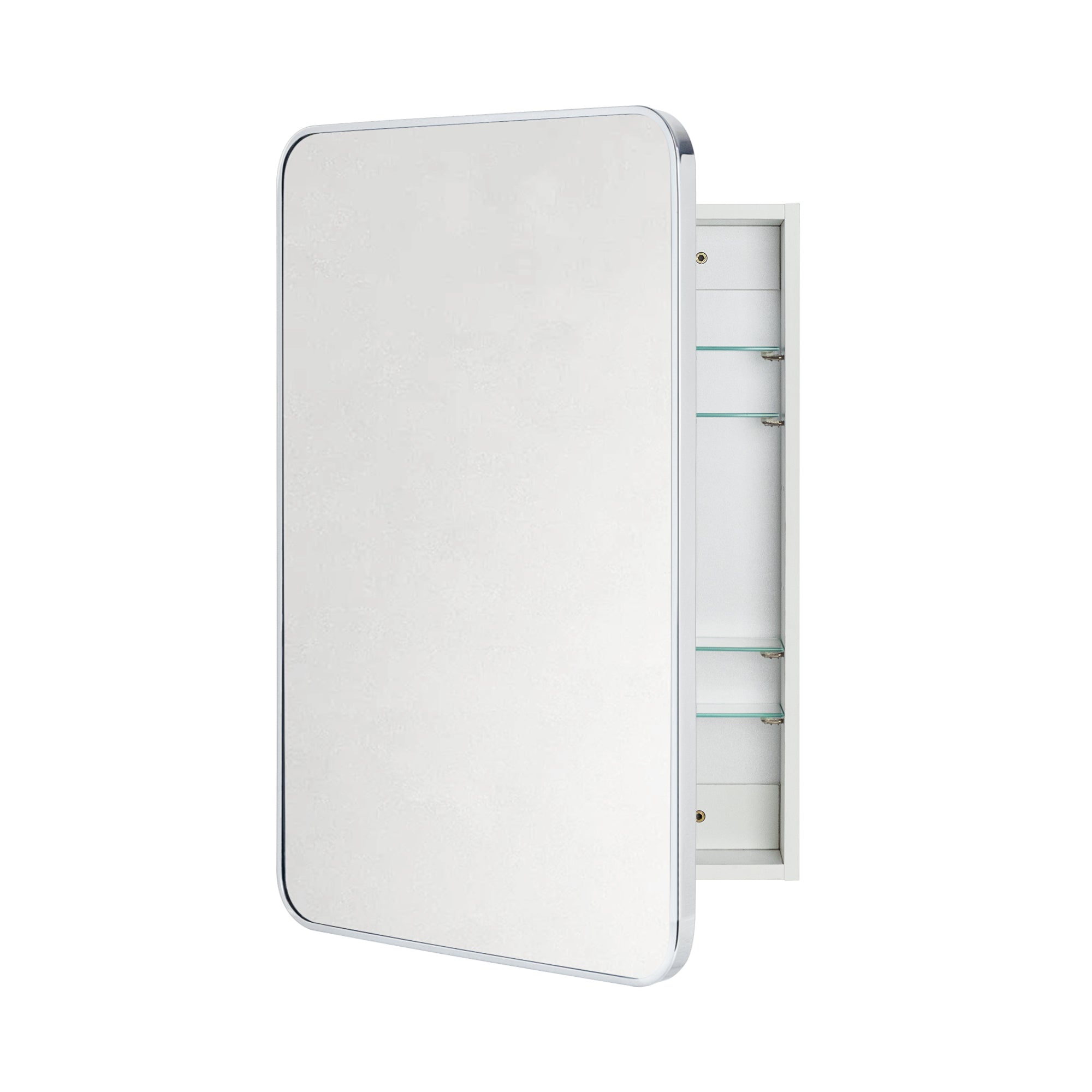 Garnes Rectangular Recessed or Surface Mount Metal Framed Medicine Cabinet with Mirror
