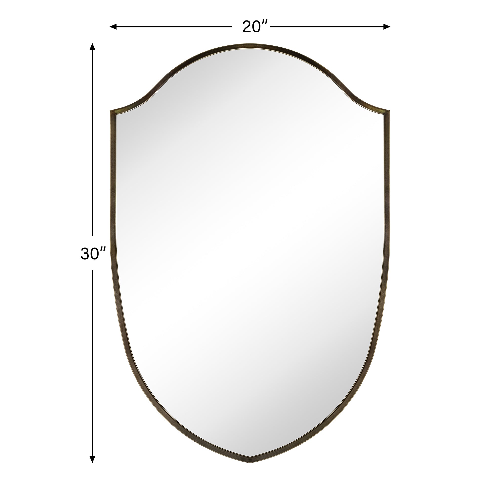 TEHOME Irregular Arched Metal Bathroom Mirror Accent Asymmetrical Mirror for Bathroom Vanity, Dresser, Mantel or Bedroom