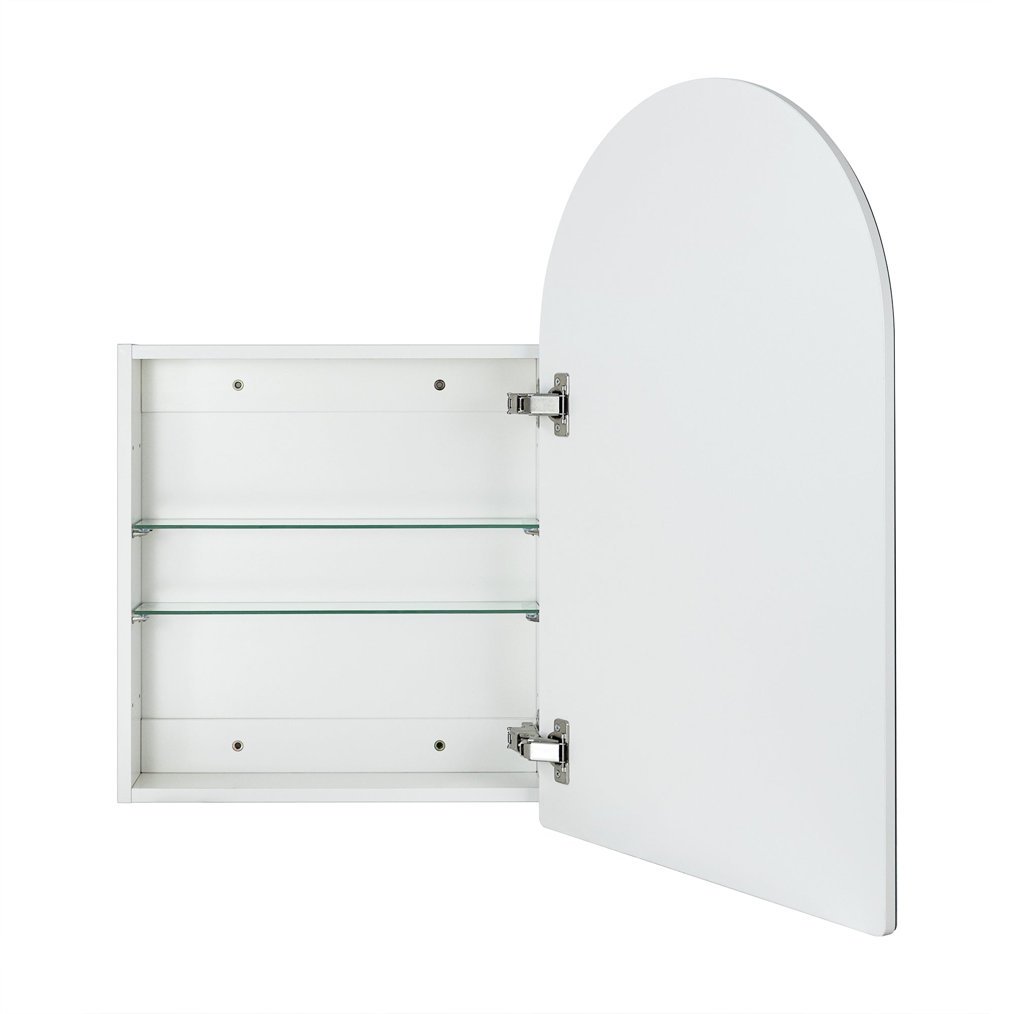 Arched Recess and Surface Mount Frameless Medicine Cabinet with Mirror