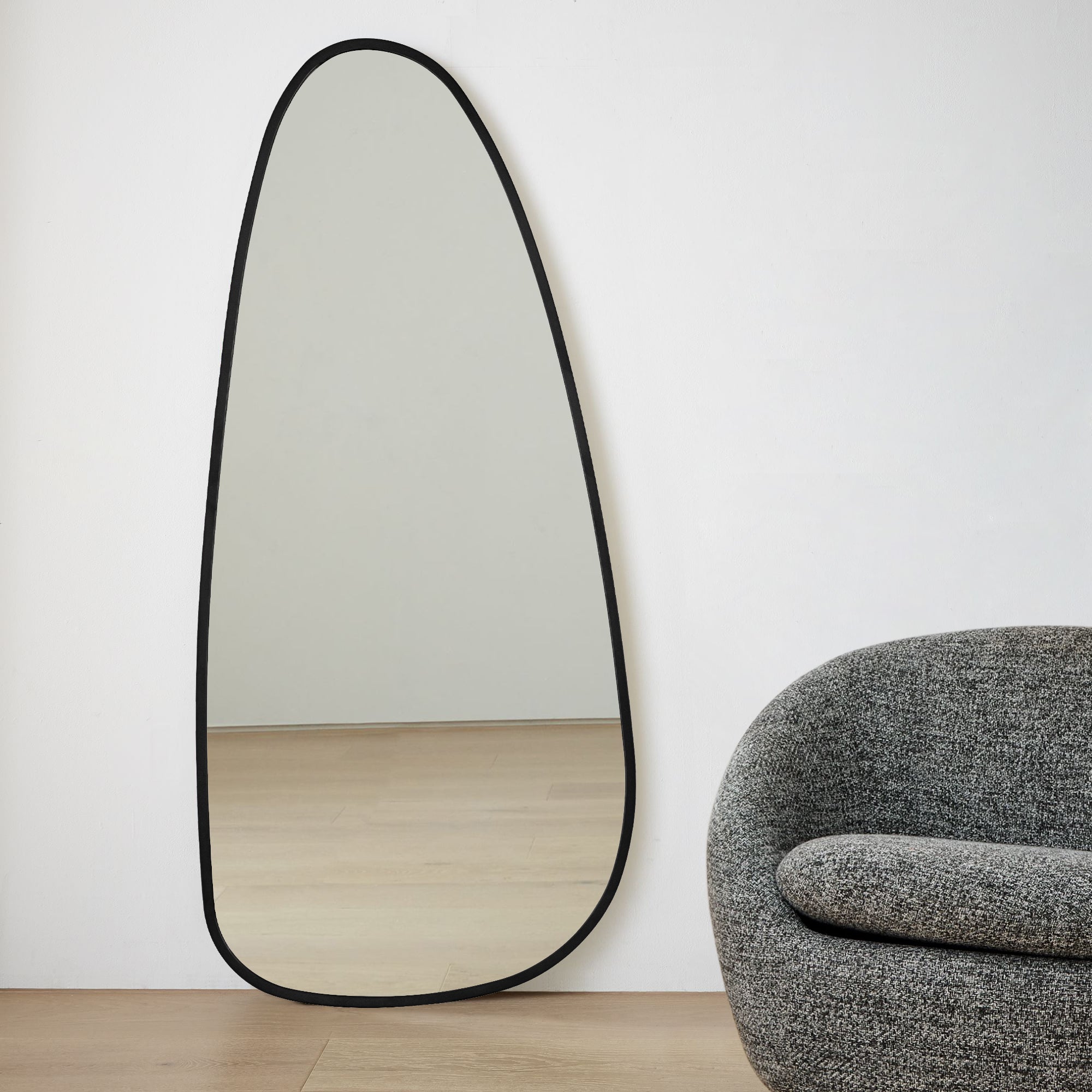 Large Irregular Full Length Mirror Asymmetrical Floor Bathroom Mirror Irregular Shaped Full Body Wall Mirror