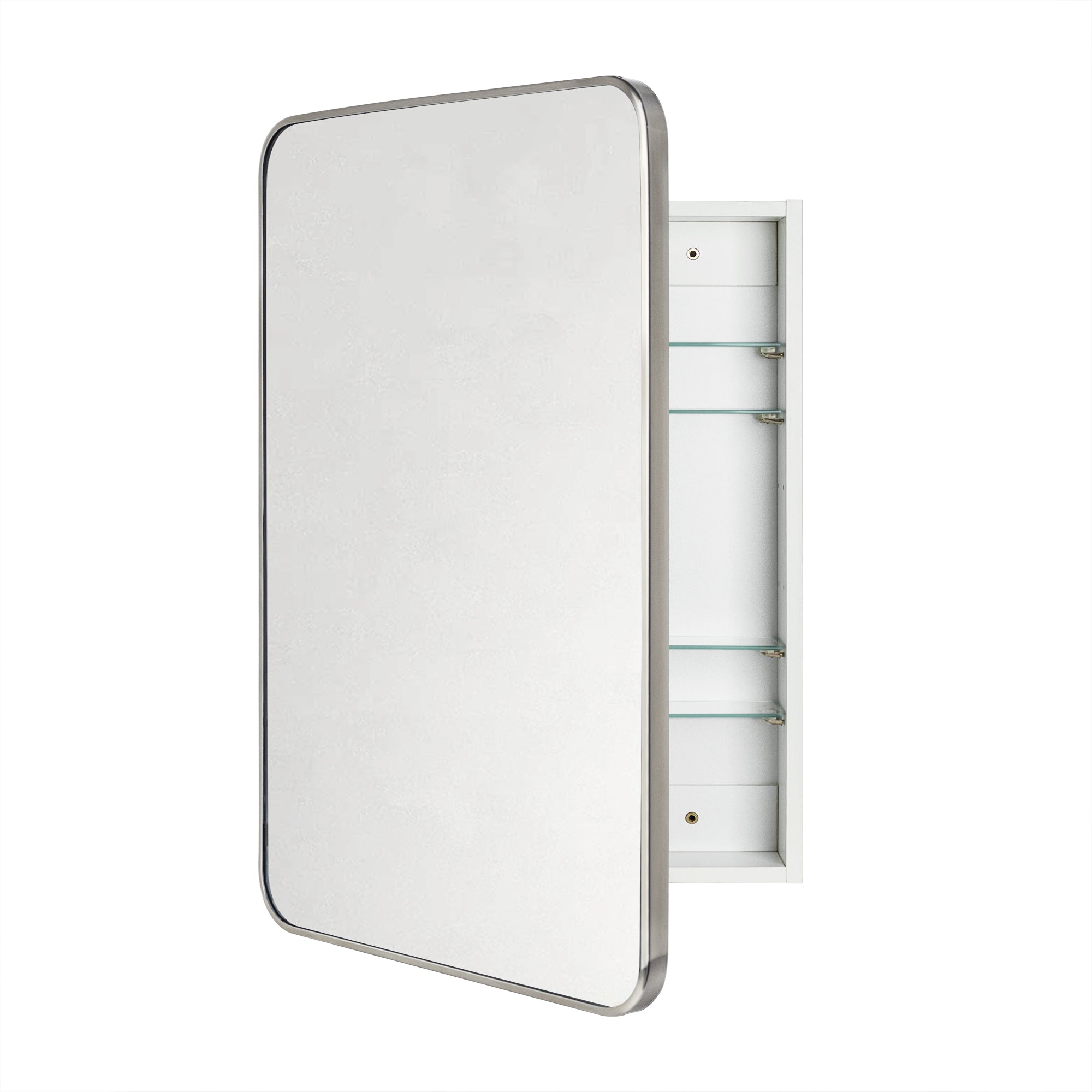 Garnes Rectangular Recessed or Surface Mount Metal Framed Medicine Cabinet with Mirror