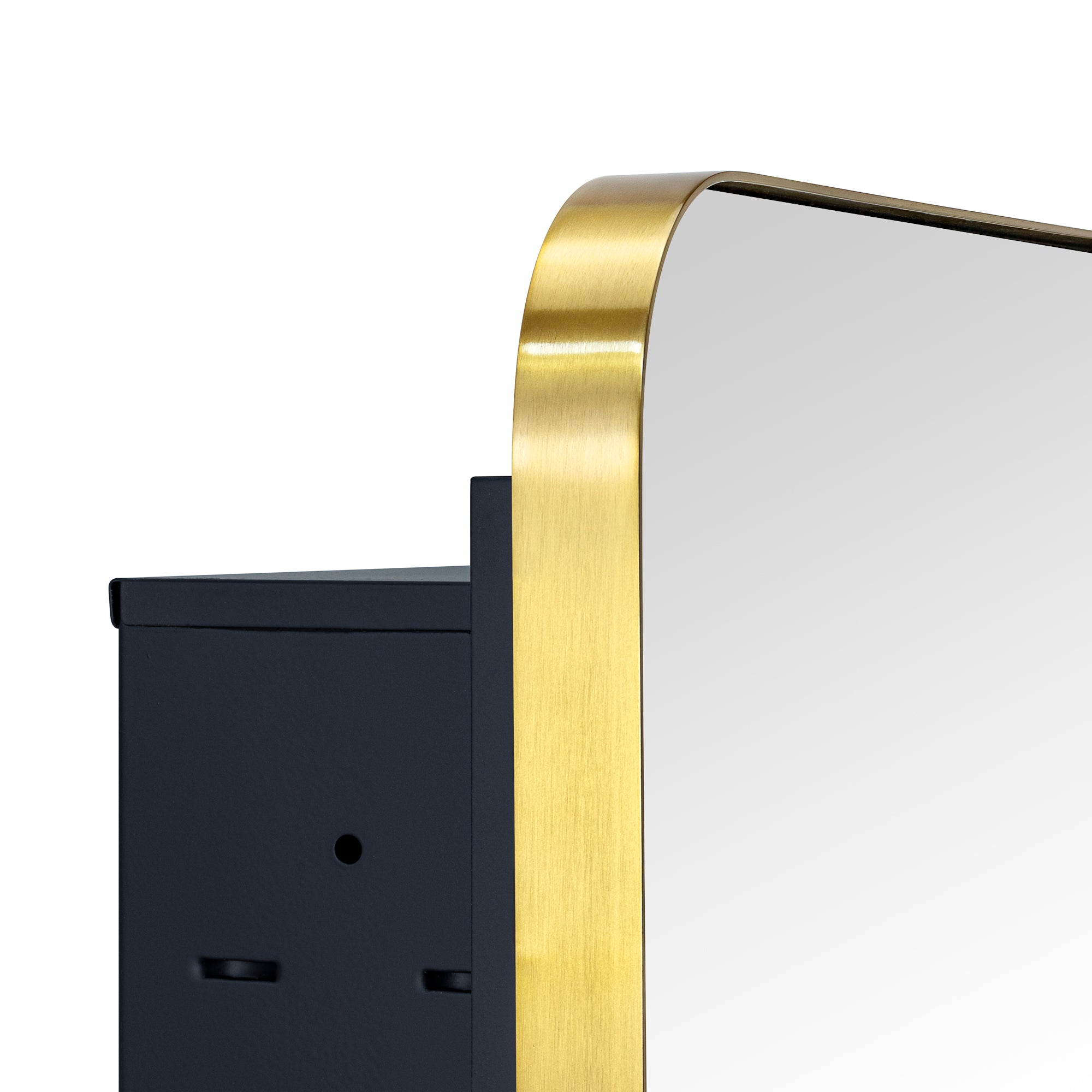Rounded Rectangular Stainless Steel Recessed Framed Medicine Cabinet with Mirror