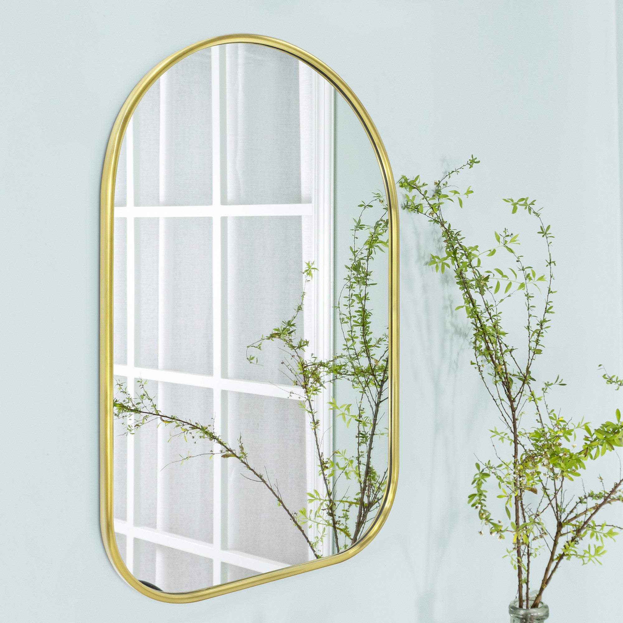 Arched Framed Wall Mounted Bathroom Vanity Mirror