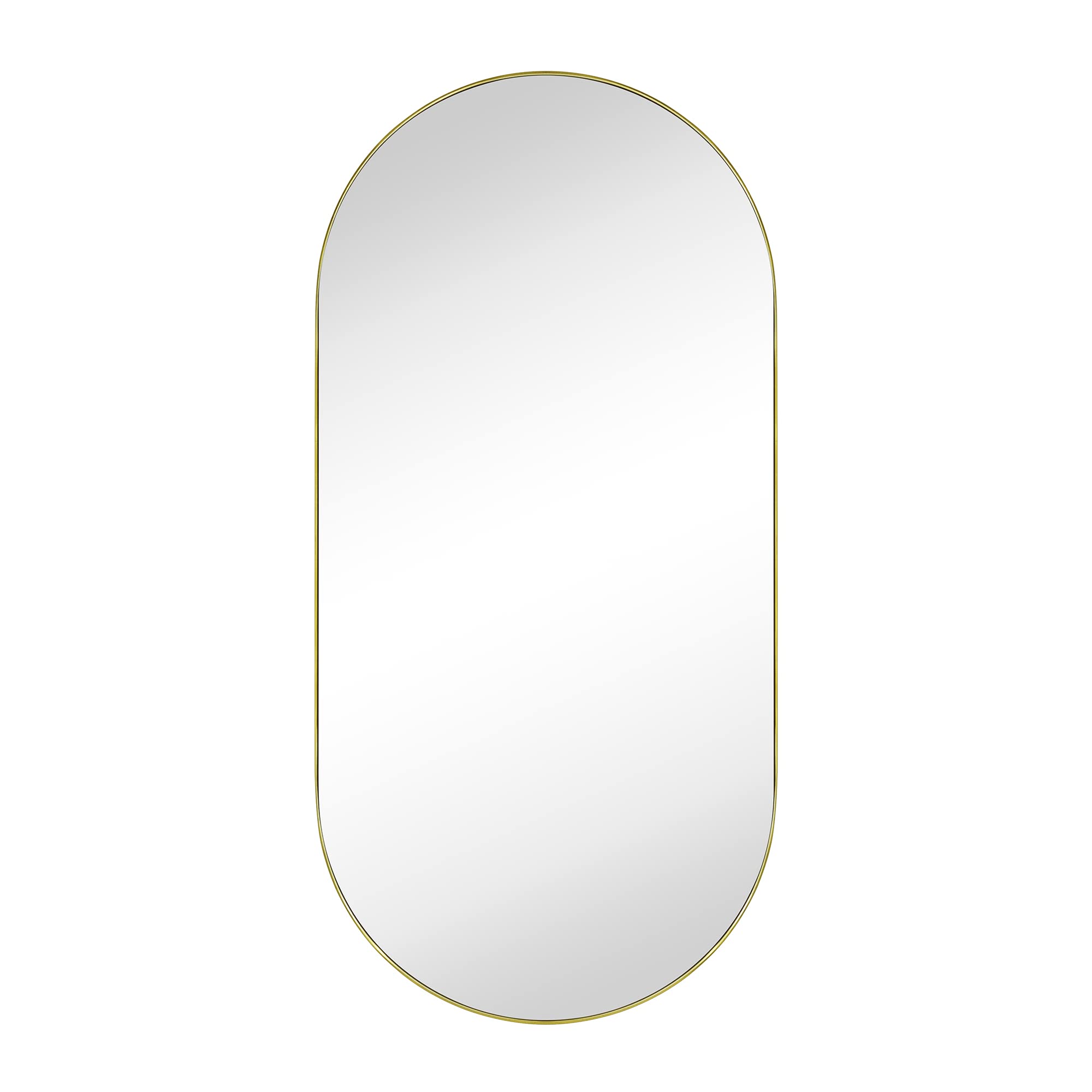 Oval Pill Shape Metal Framed Recessed Medicine Cabinet with Mirror