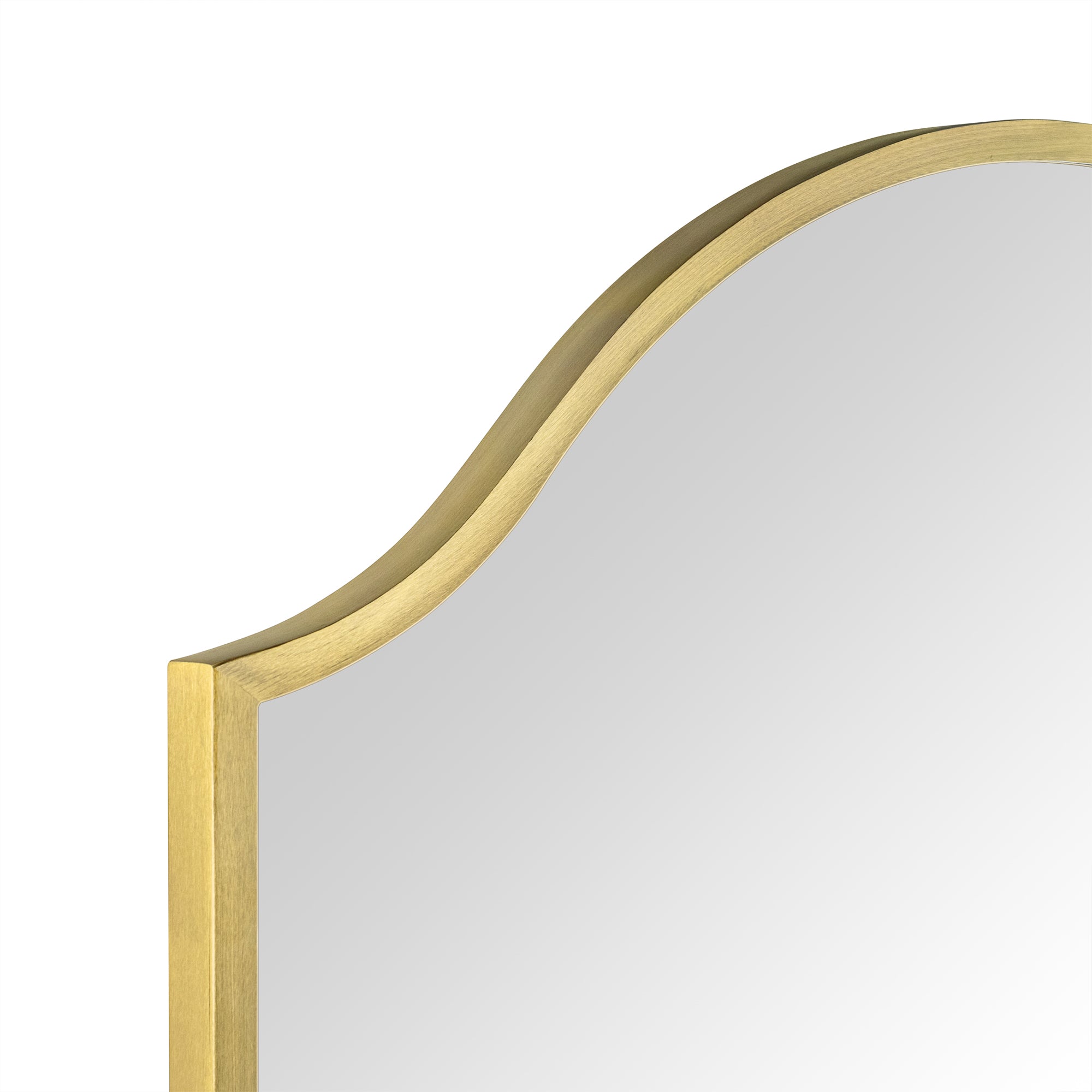 TEHOME Irregular Arched Metal Bathroom Mirror Accent Asymmetrical Mirror for Bathroom Vanity, Dresser, Mantel or Bedroom