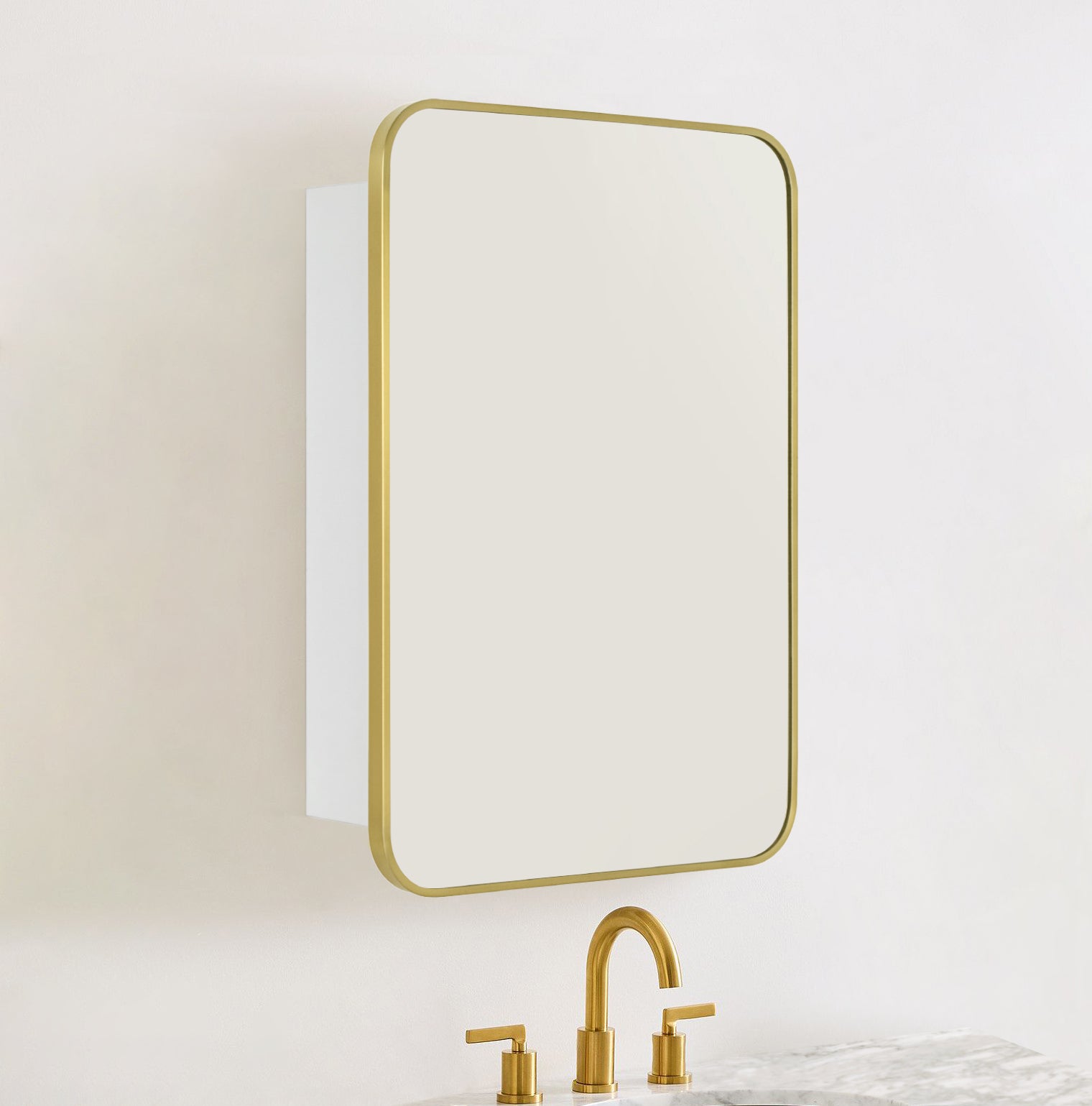 Garnes Rectangular Recessed or Surface Mount Metal Framed Medicine Cabinet with Mirror
