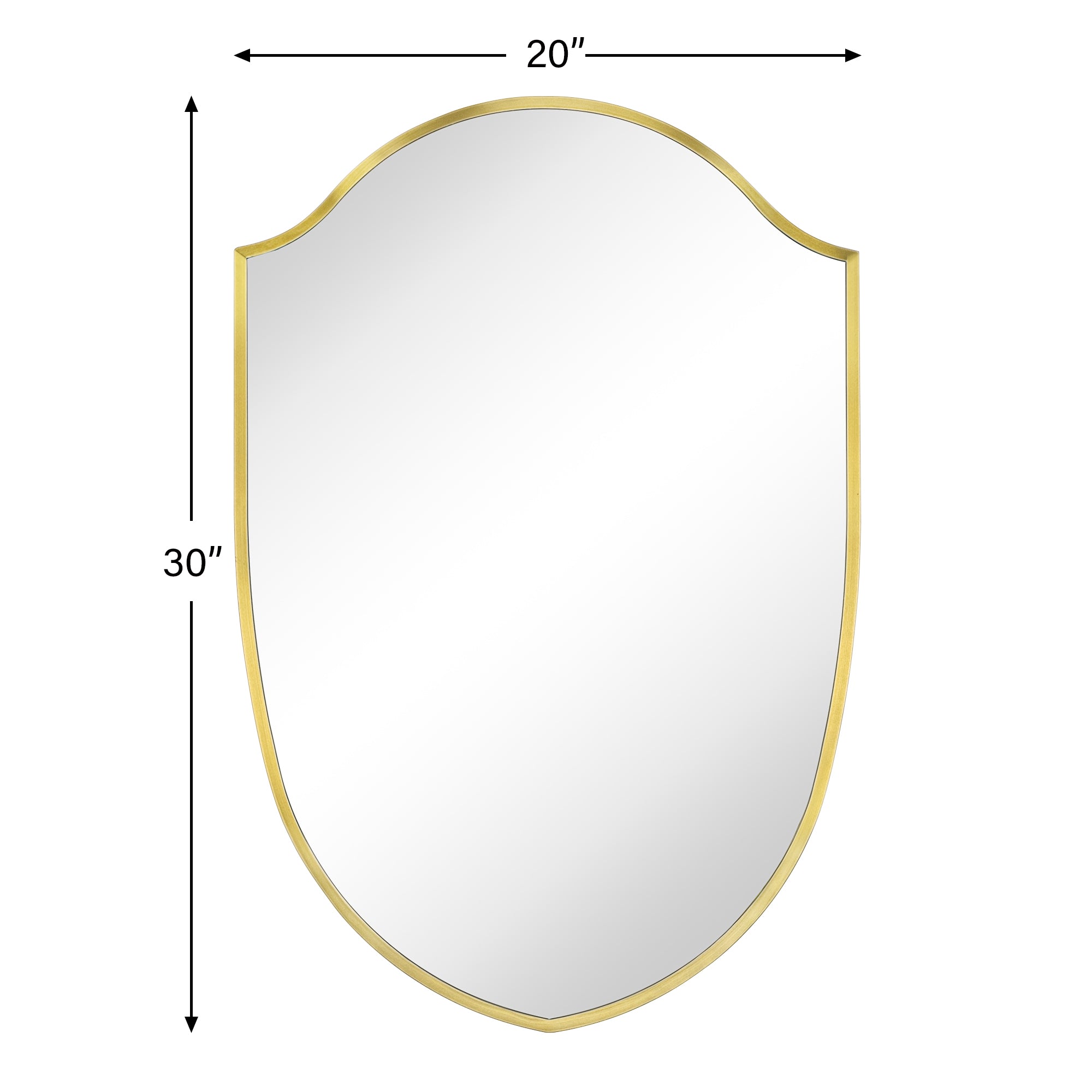 TEHOME Irregular Arched Metal Bathroom Mirror Accent Asymmetrical Mirror for Bathroom Vanity, Dresser, Mantel or Bedroom