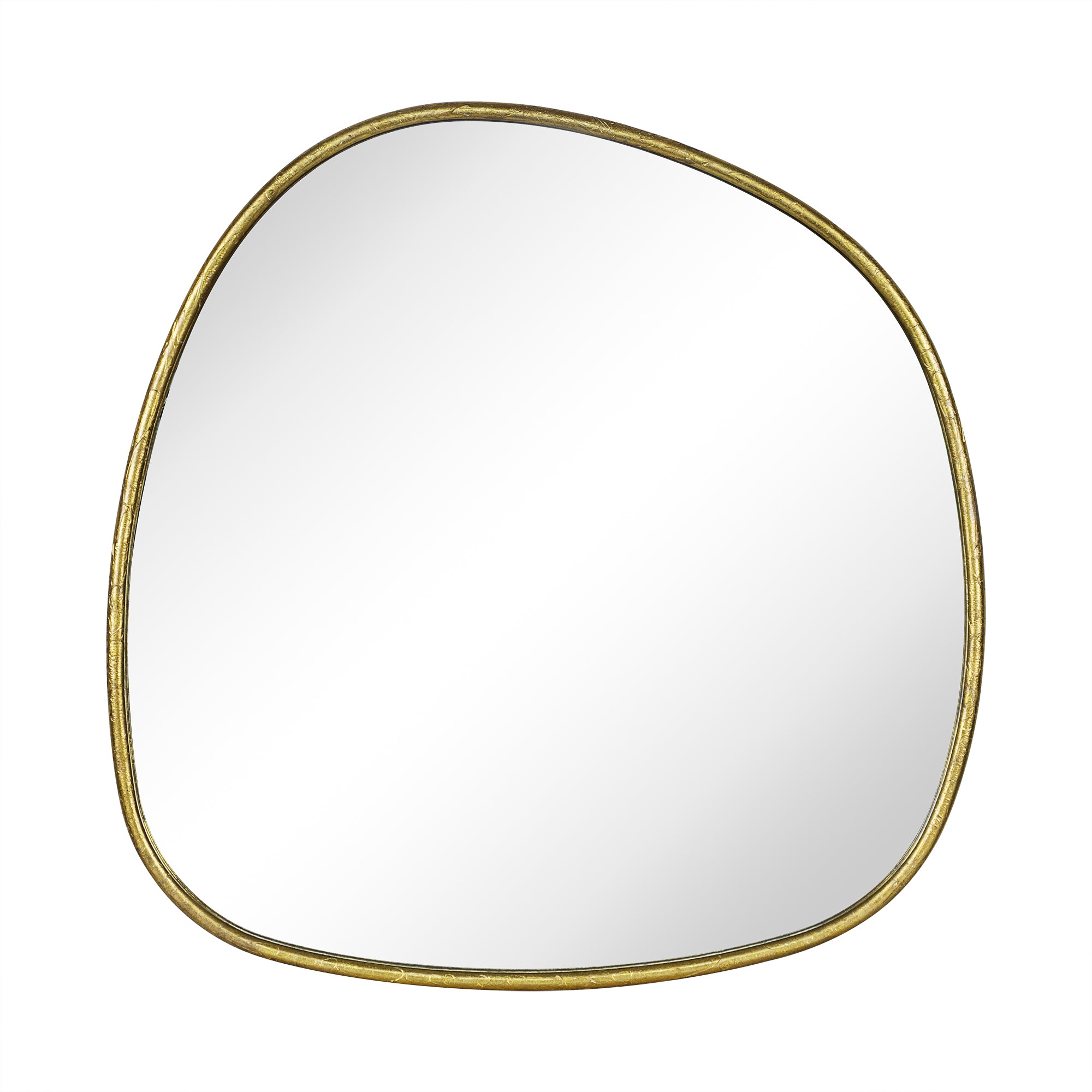 TEHOME Asymmetrical Irregular Shaped Mirror Antiqued Gold Asymmetrical Accent Mirror Irregular Bathroom Wall Mirror