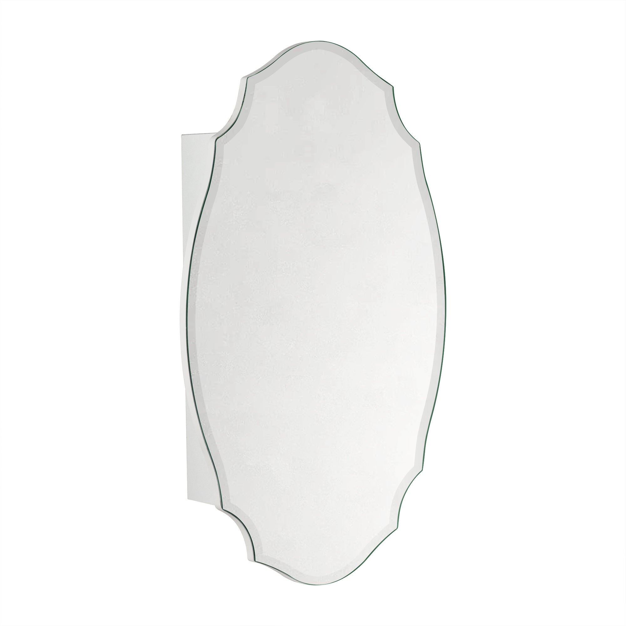 Frameless Irregular Medicine Cabinet with Beveled Mirror Surface Bathroom Medicine Cabinet Mirror with Storage for Bathroom