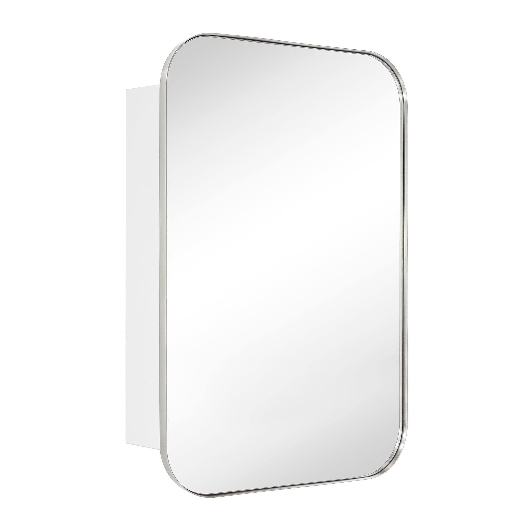 Surface and Recessed Mount Rectangular Stainless Steel Metal Framed Bathroom Medicine Cabinet with Mirror, 22'' W x 30'' H