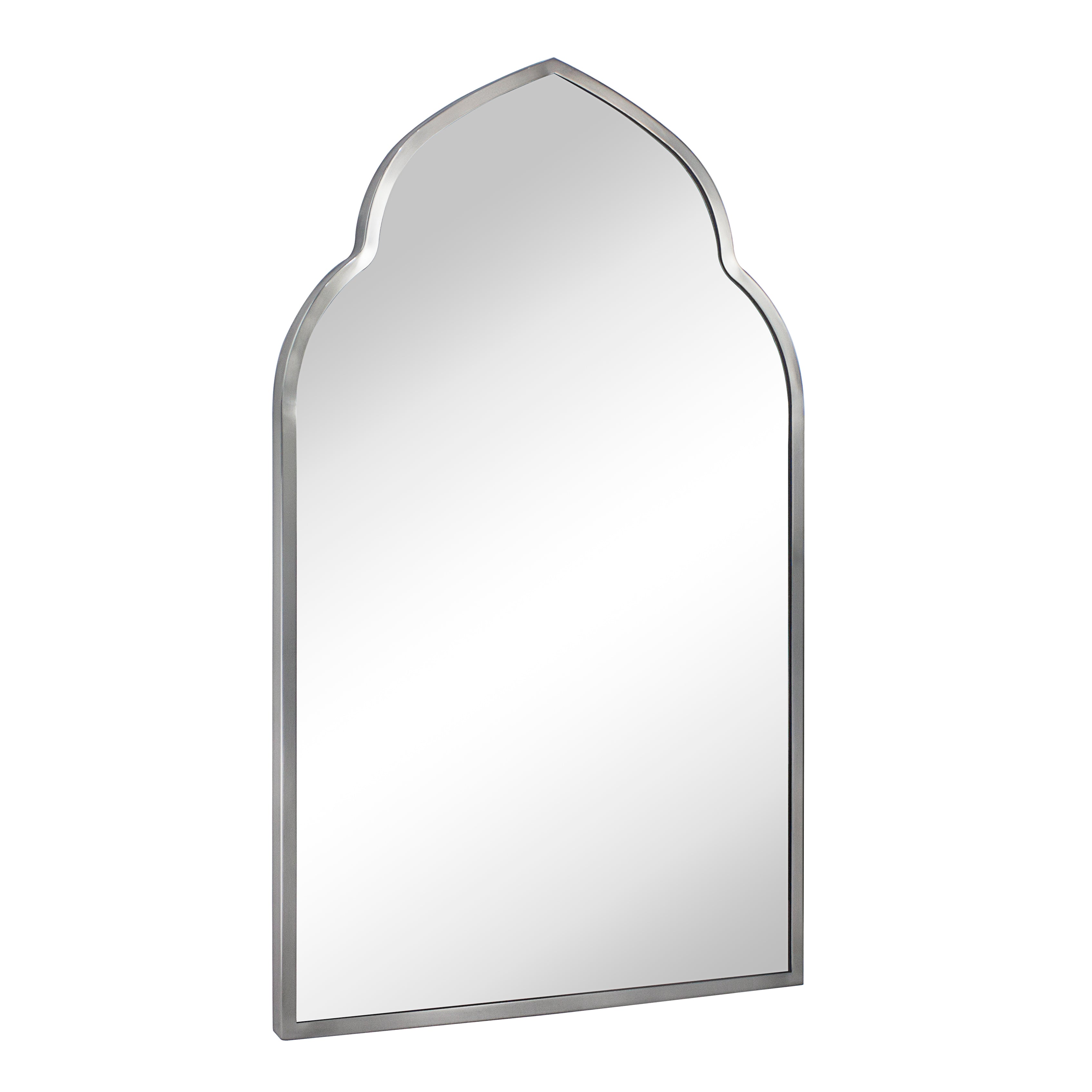 Arched Stainless Steel Metal Framed Wall Mounted Bathroom Vanity Mirror