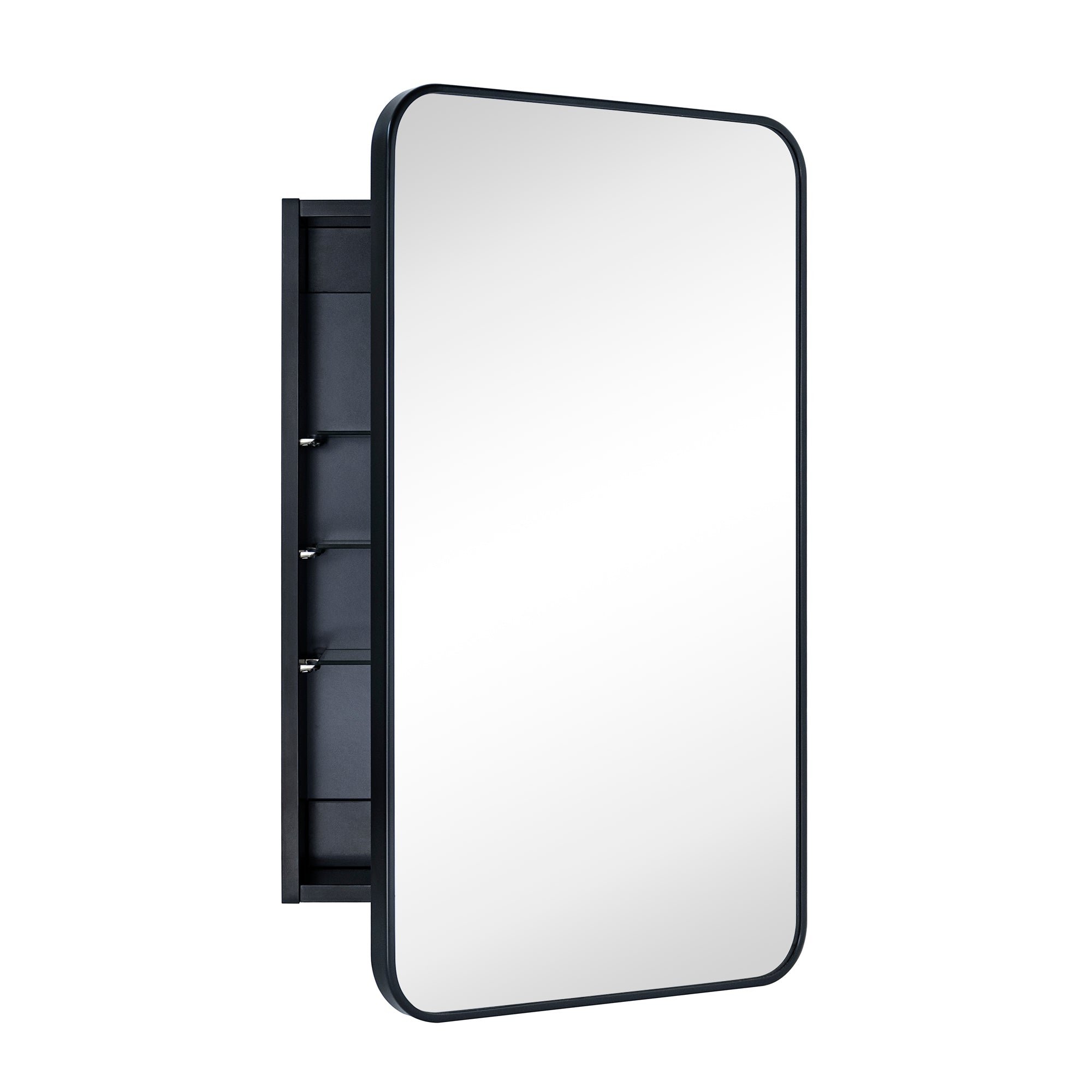 Garnes Rectangular Recessed or Surface Mount Metal Framed Medicine Cabinet with Mirror