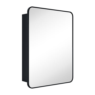 Garnes Rectangular Recessed or Surface Mount Metal Framed Medicine Cabinet with Mirror