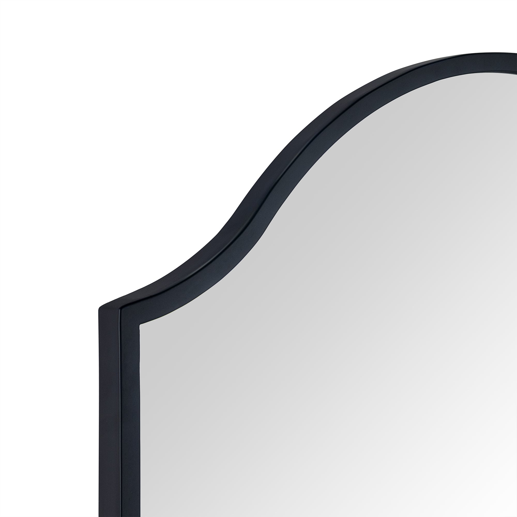 TEHOME Irregular Arched Metal Bathroom Mirror Accent Asymmetrical Mirror for Bathroom Vanity, Dresser, Mantel or Bedroom