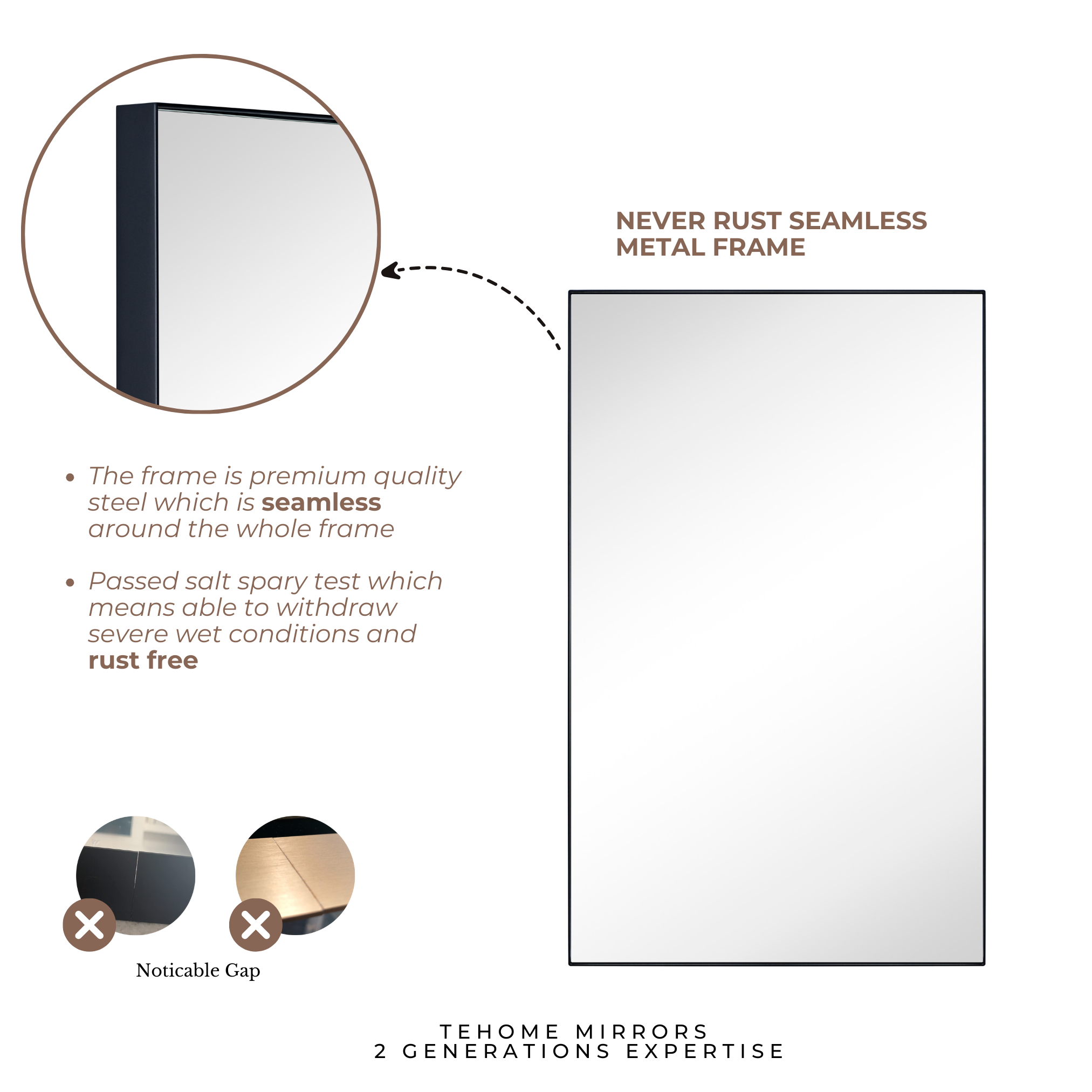 Fulleti Rectangular Metal Framed Medicine Cabinet with Mirror with Adjustable Shelves